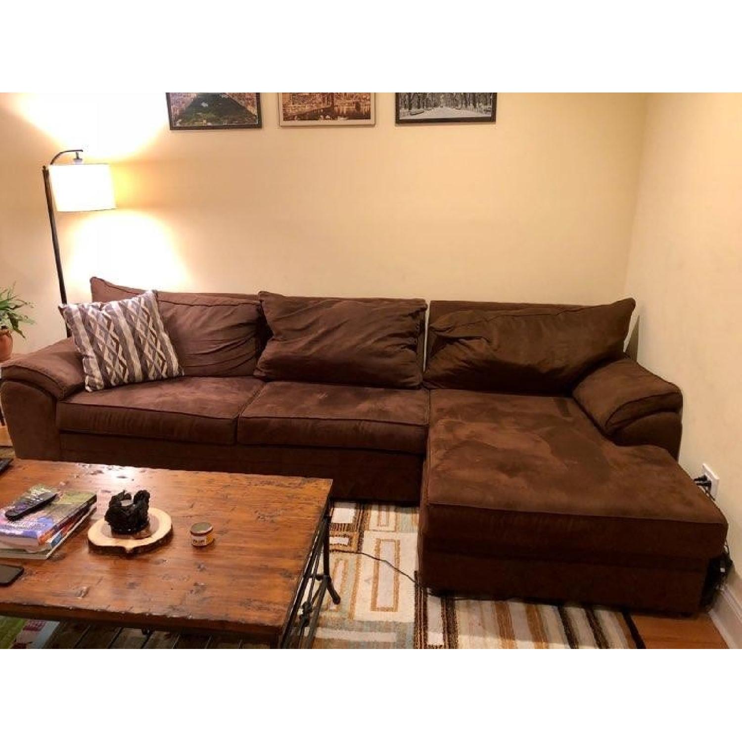 Bob's Java Modern Sectional Sofa w/ Left Chaise Lounge - image-1