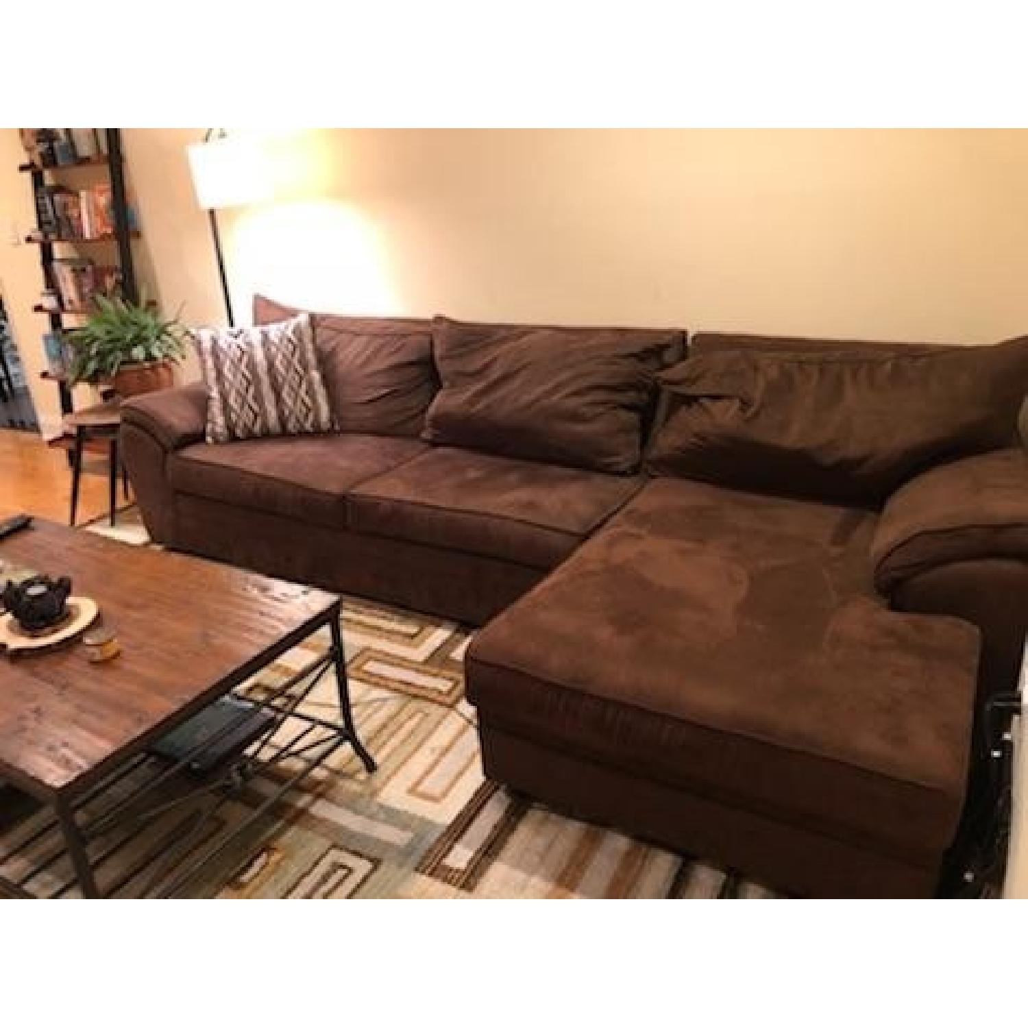 Bob's Java Modern Sectional Sofa w/ Left Chaise Lounge - image-2