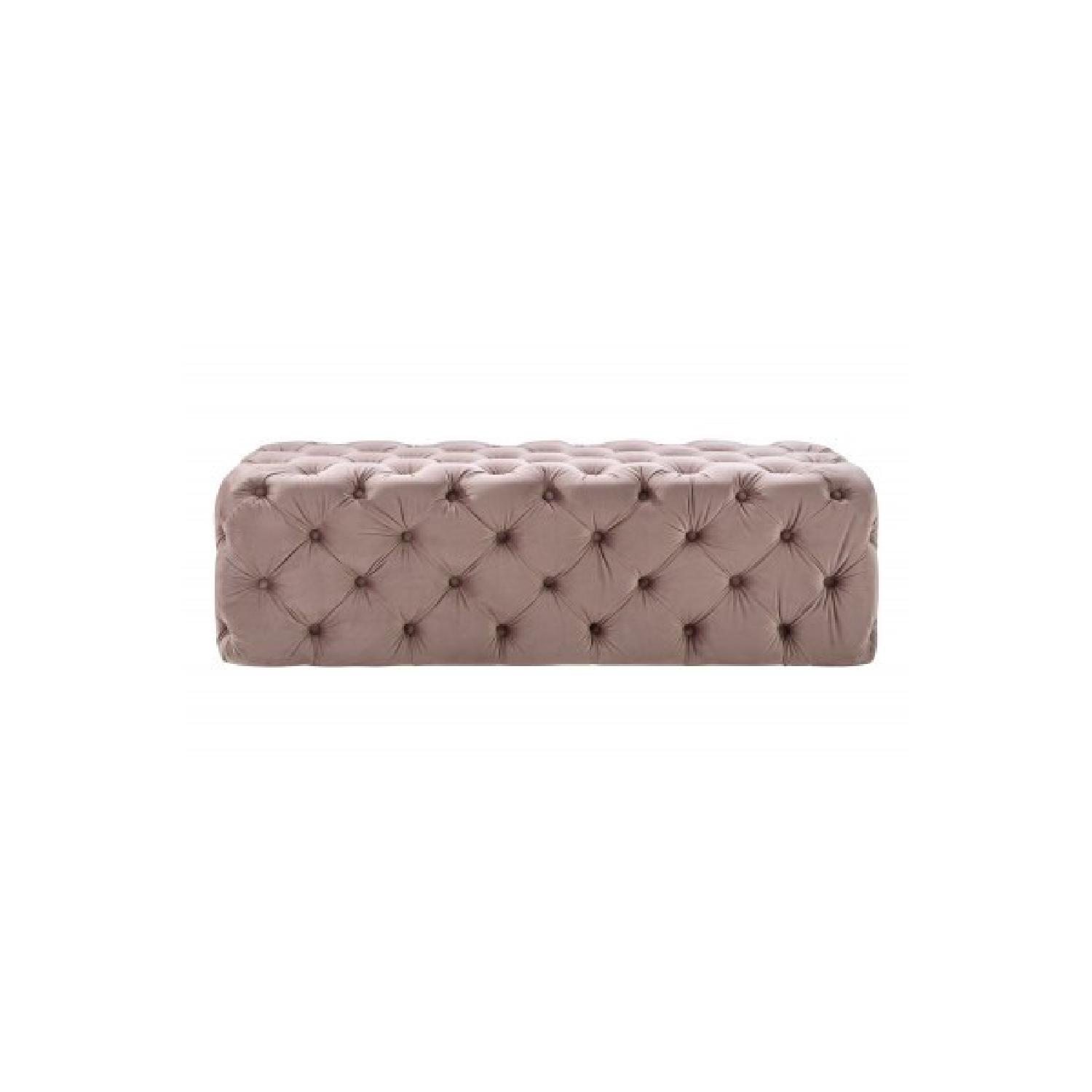 TOV Furniture Kaylee Blush Velvet Ottoman - image-2
