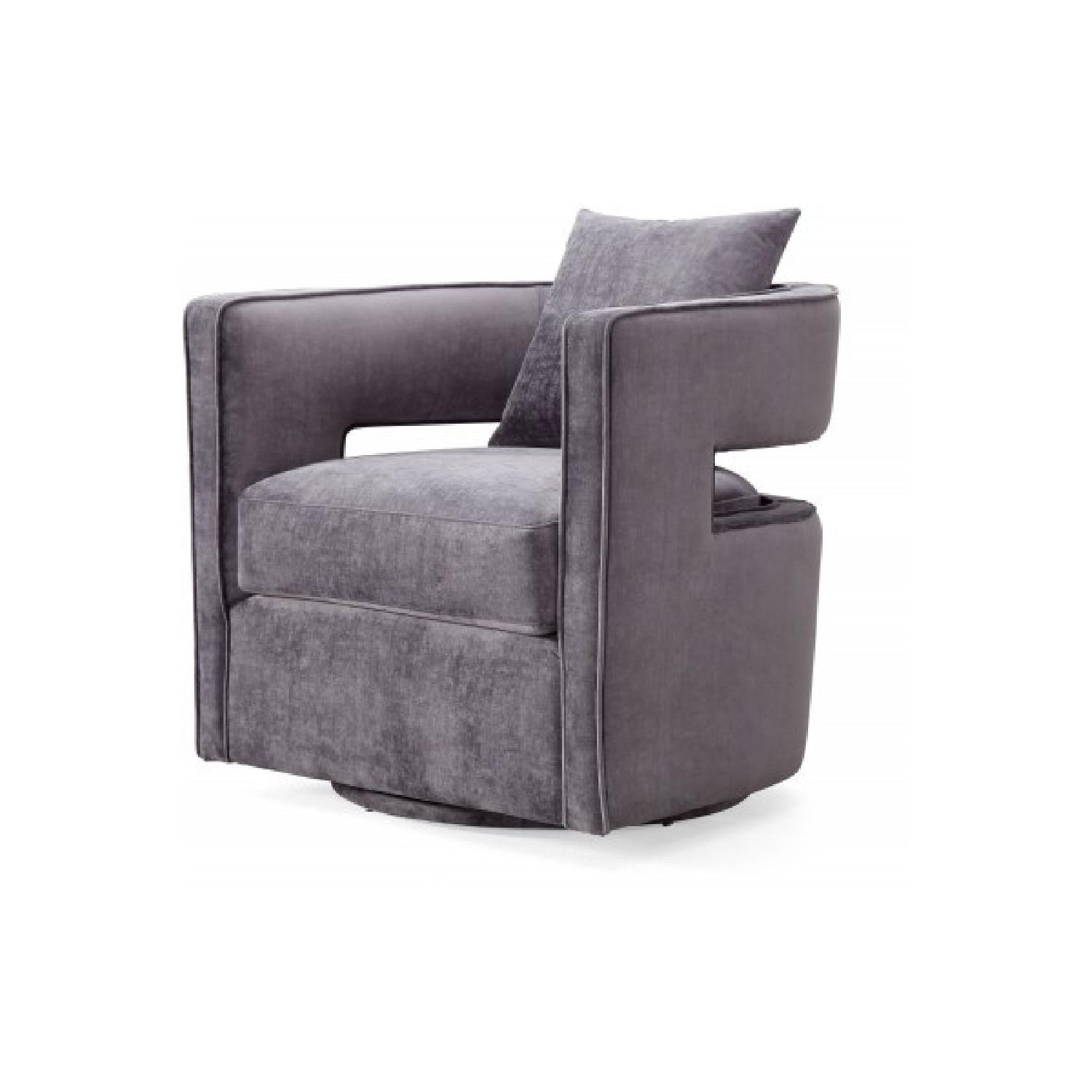 TOV Furniture Kennedy Grey Swivel Chair AptDeco