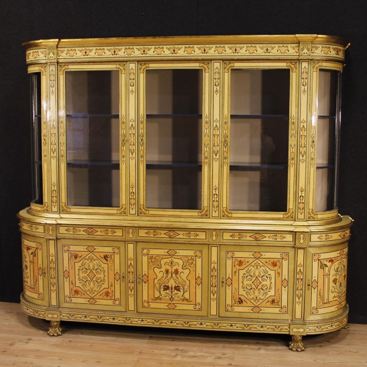 French Bookcase in Inlaid Wood w/ Gilt Bronzes - image-1