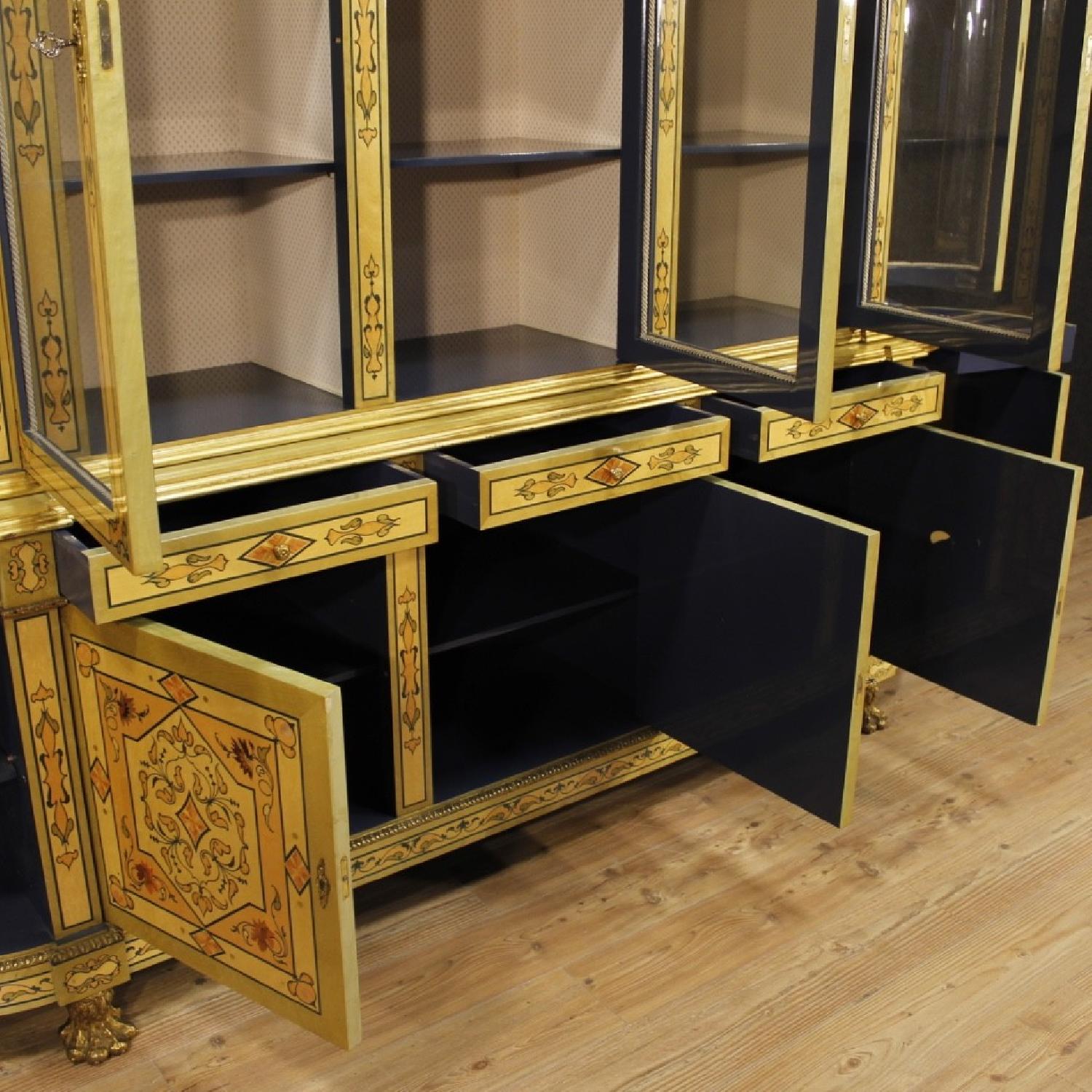 French Bookcase in Inlaid Wood w/ Gilt Bronzes - image-5
