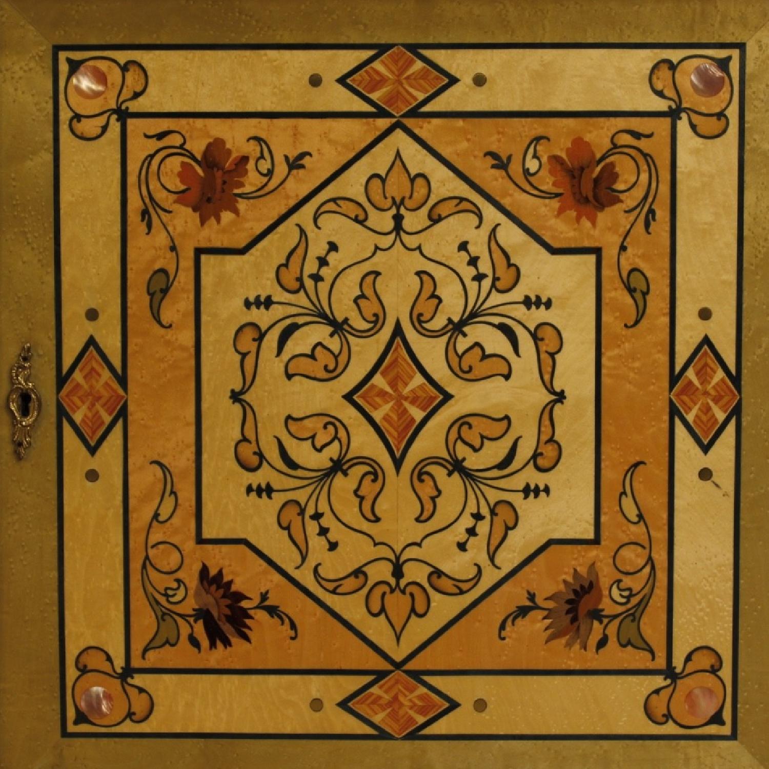 French Bookcase in Inlaid Wood w/ Gilt Bronzes - image-7