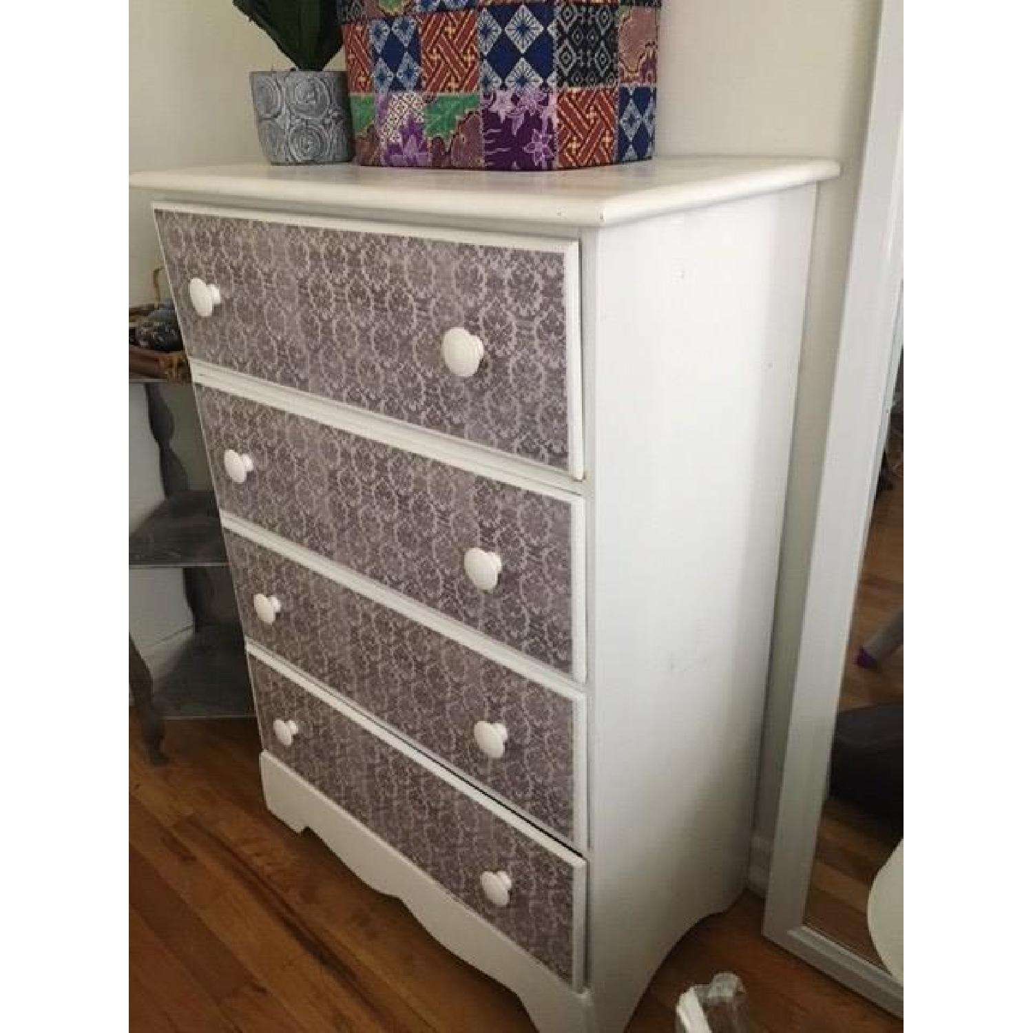 purple and white dresser 5 Drawers Chest Dresser - Purple