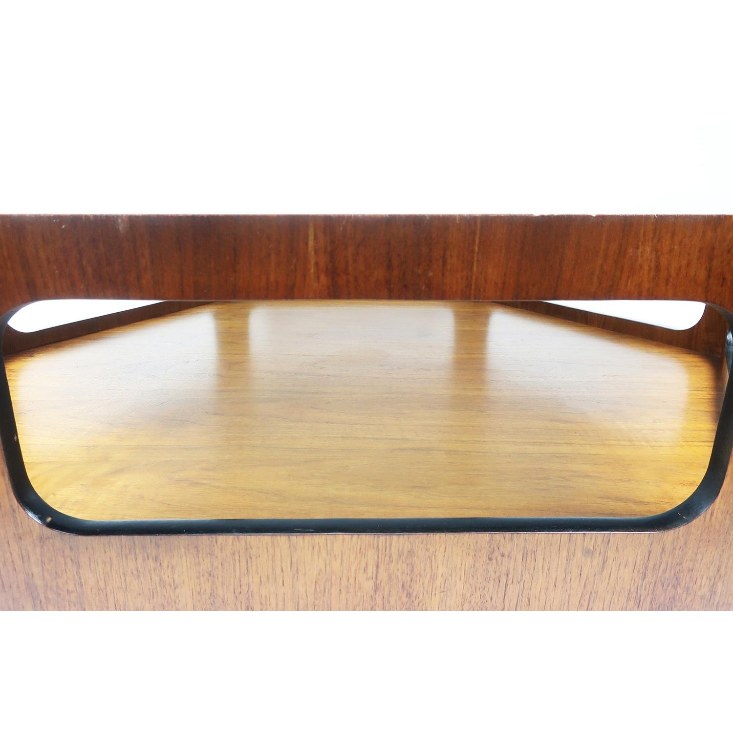 Lane Walnut & Smoked Glass Hexagonal Coffee Table - image-3