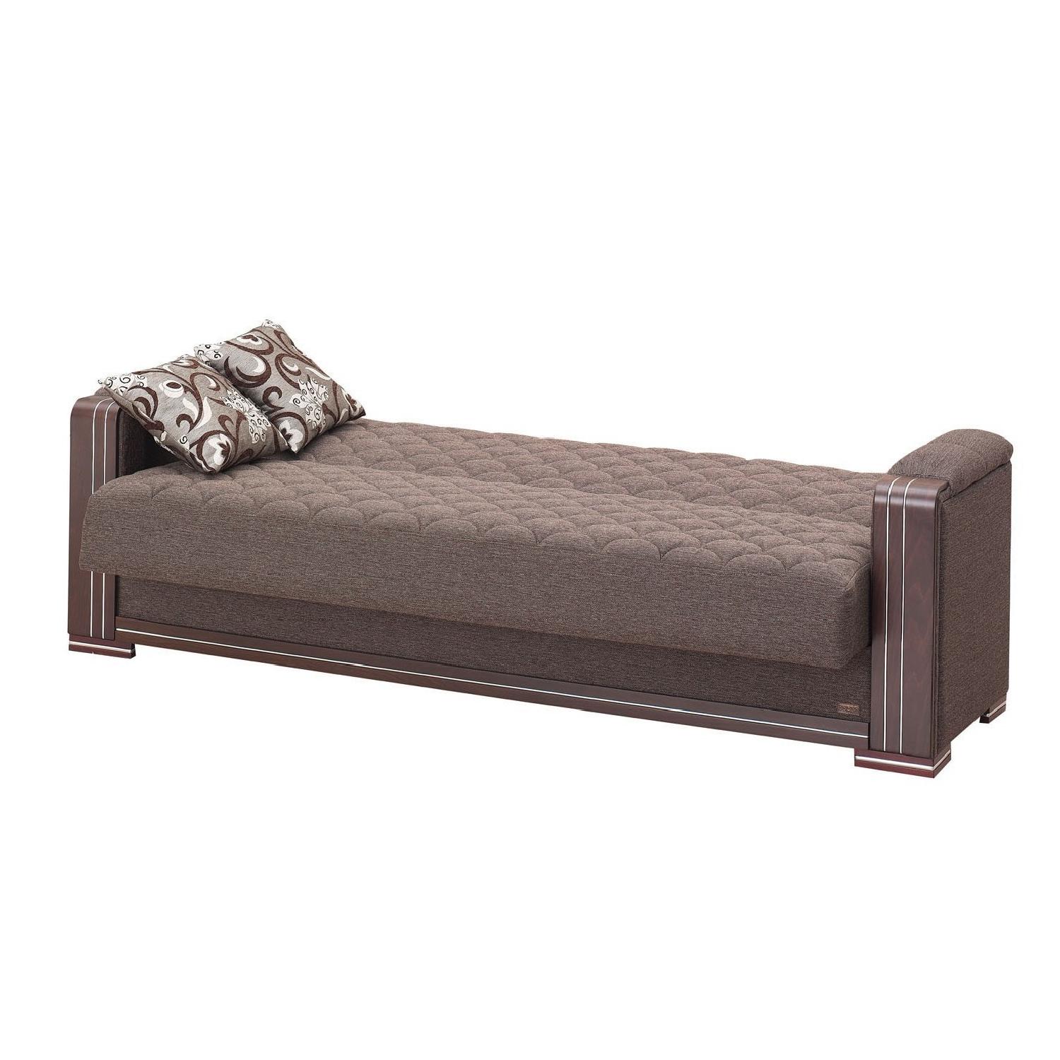 Oregon Contemporary Brown Fabric Sofa Bed AptDeco