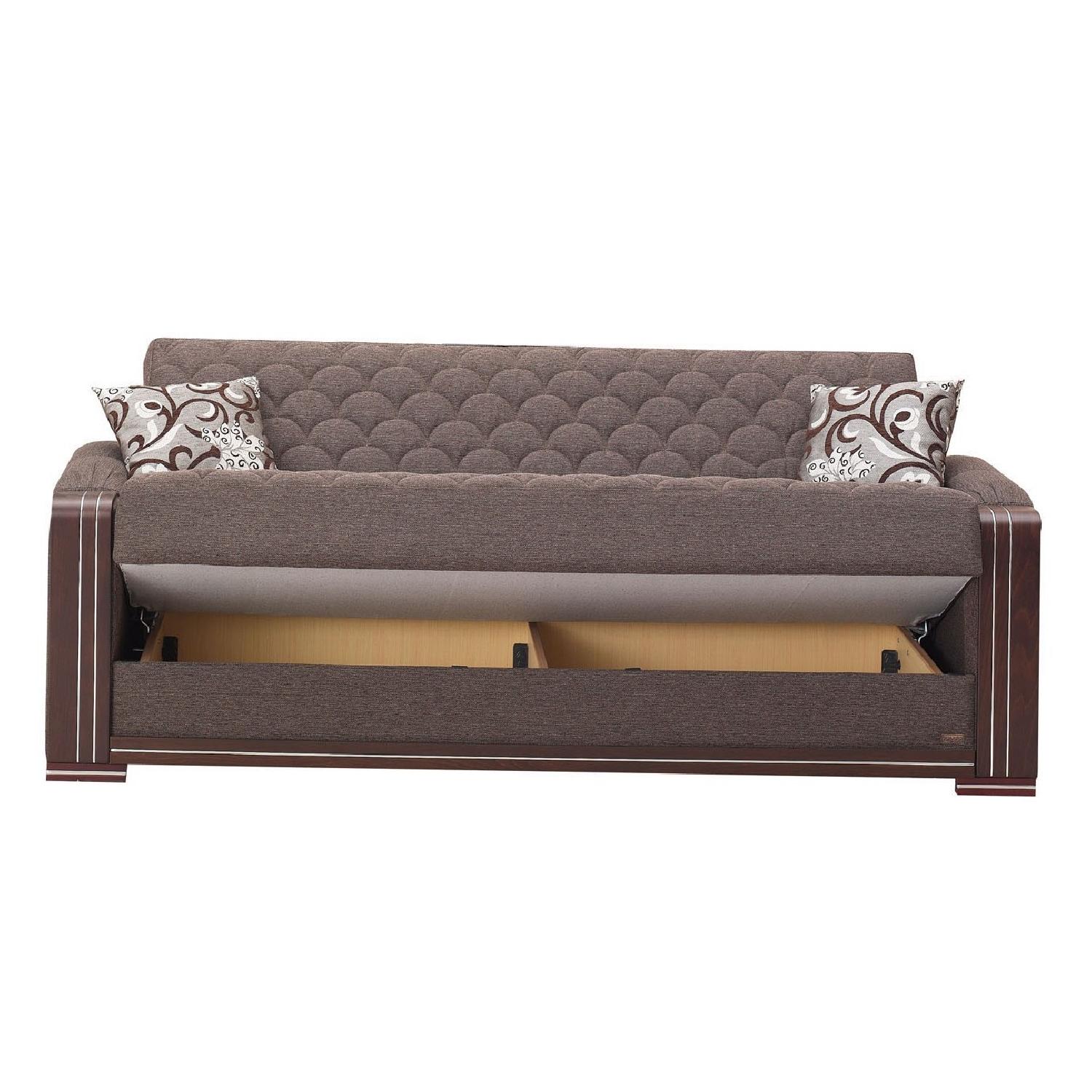 Oregon Contemporary Brown Fabric Sofa Bed - image-2