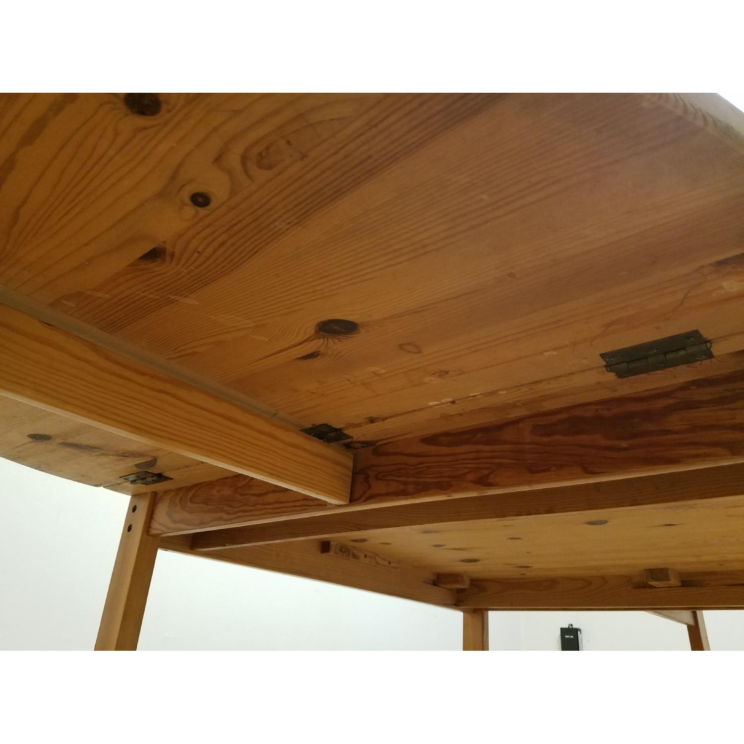Vintage European Solid Oak Expandable Dining Table - AptDeco