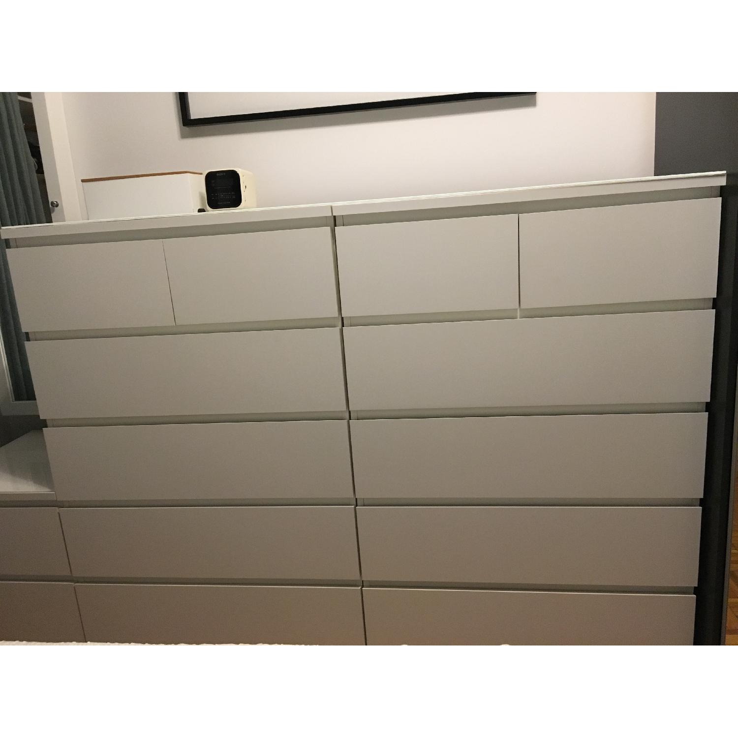 Ikea Malm 6Drawer Chest w/ Glass Top AptDeco