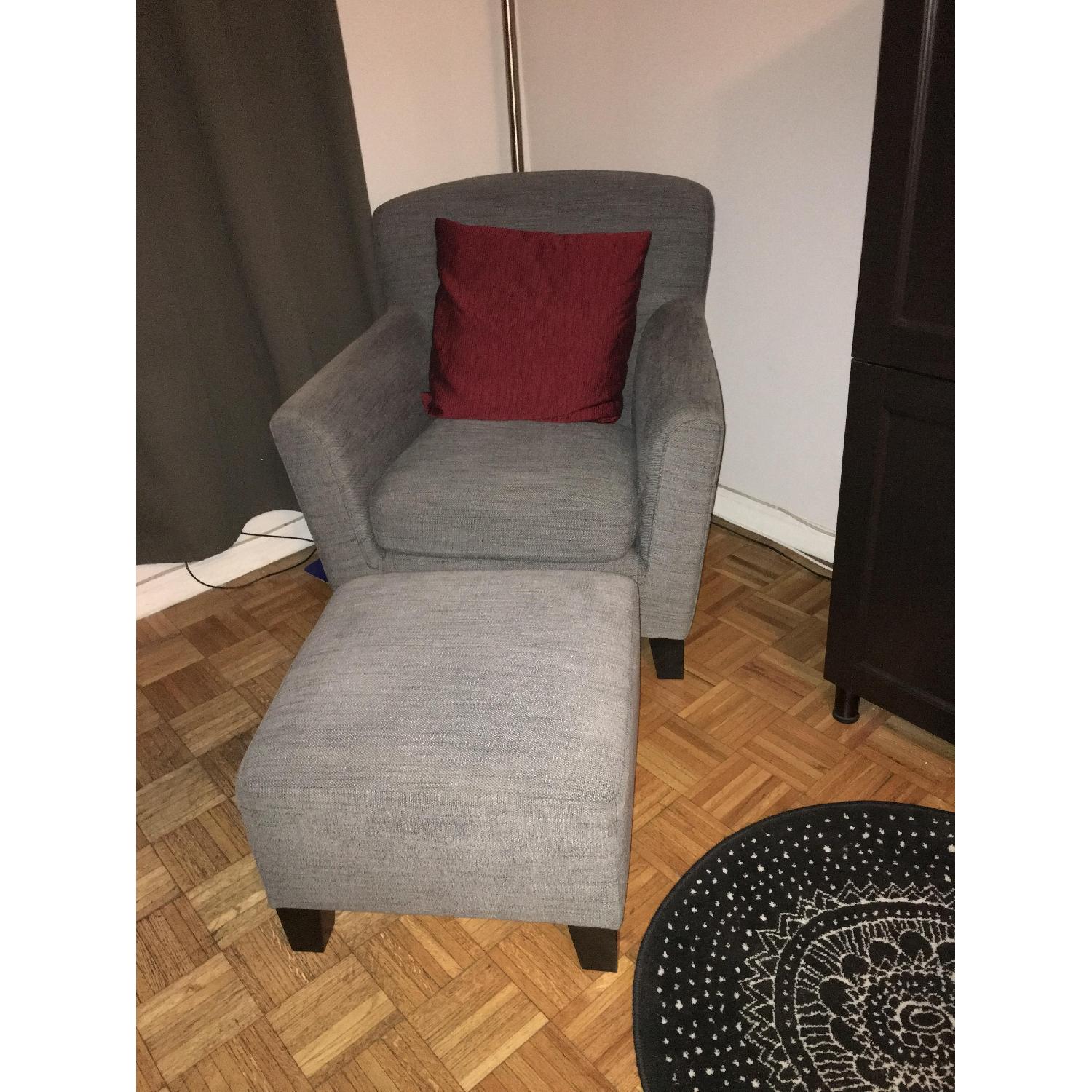 Ikea Ekenas Armchair & Matching Footstool AptDeco