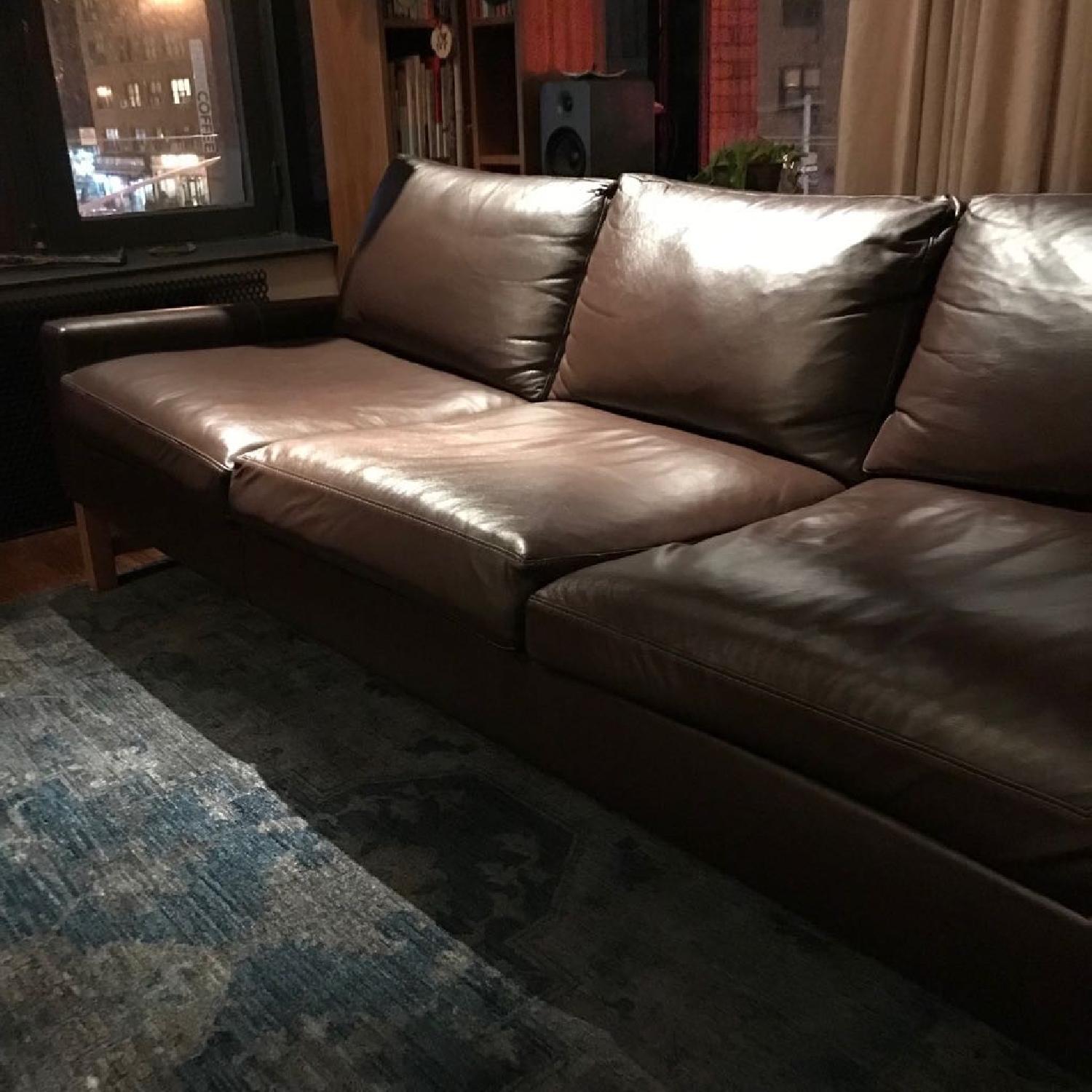 Elite Mid Century Modern Style Archer Leather Sofa - image-2