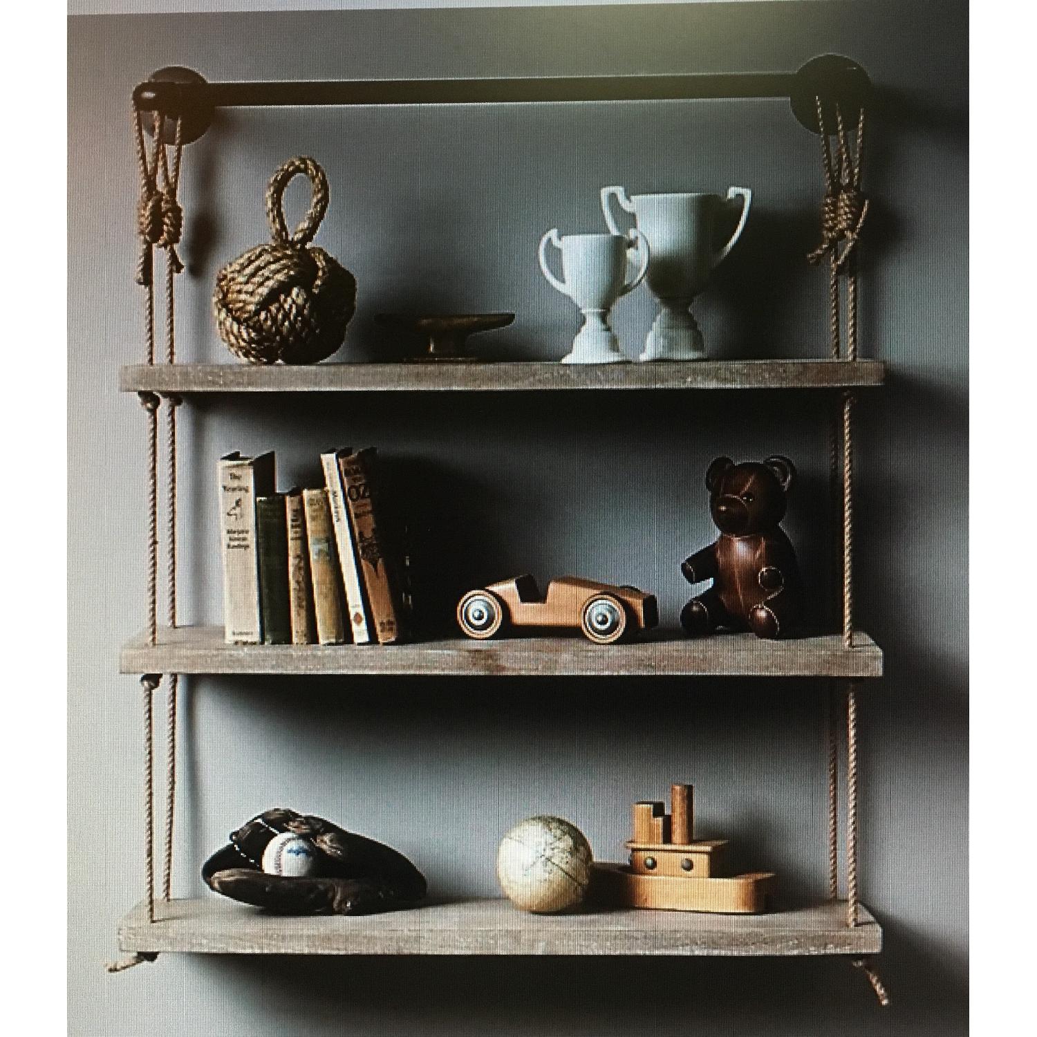 Restoration Hardware Industrial Pipe & Rope Shelf - image-1