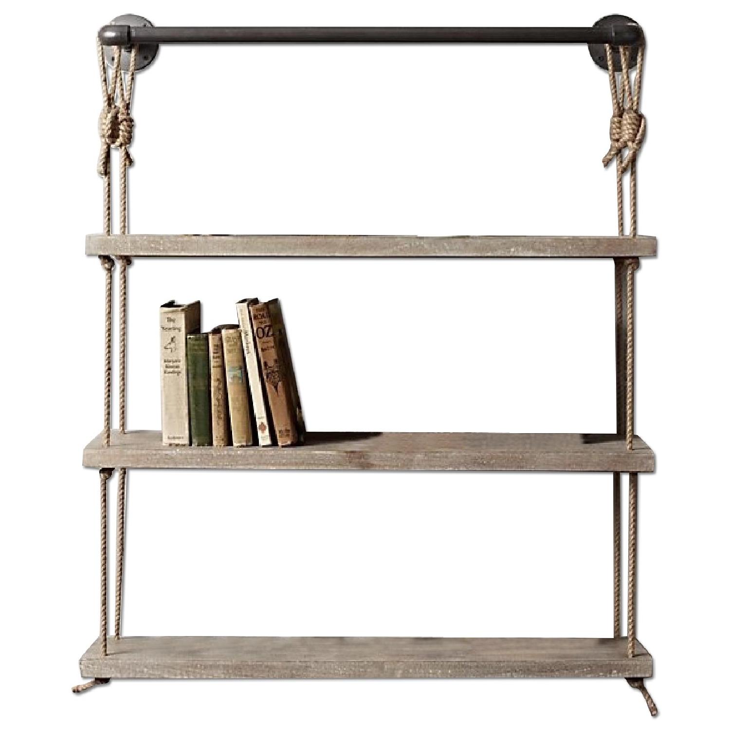 Restoration Hardware Industrial Pipe & Rope Shelf AptDeco