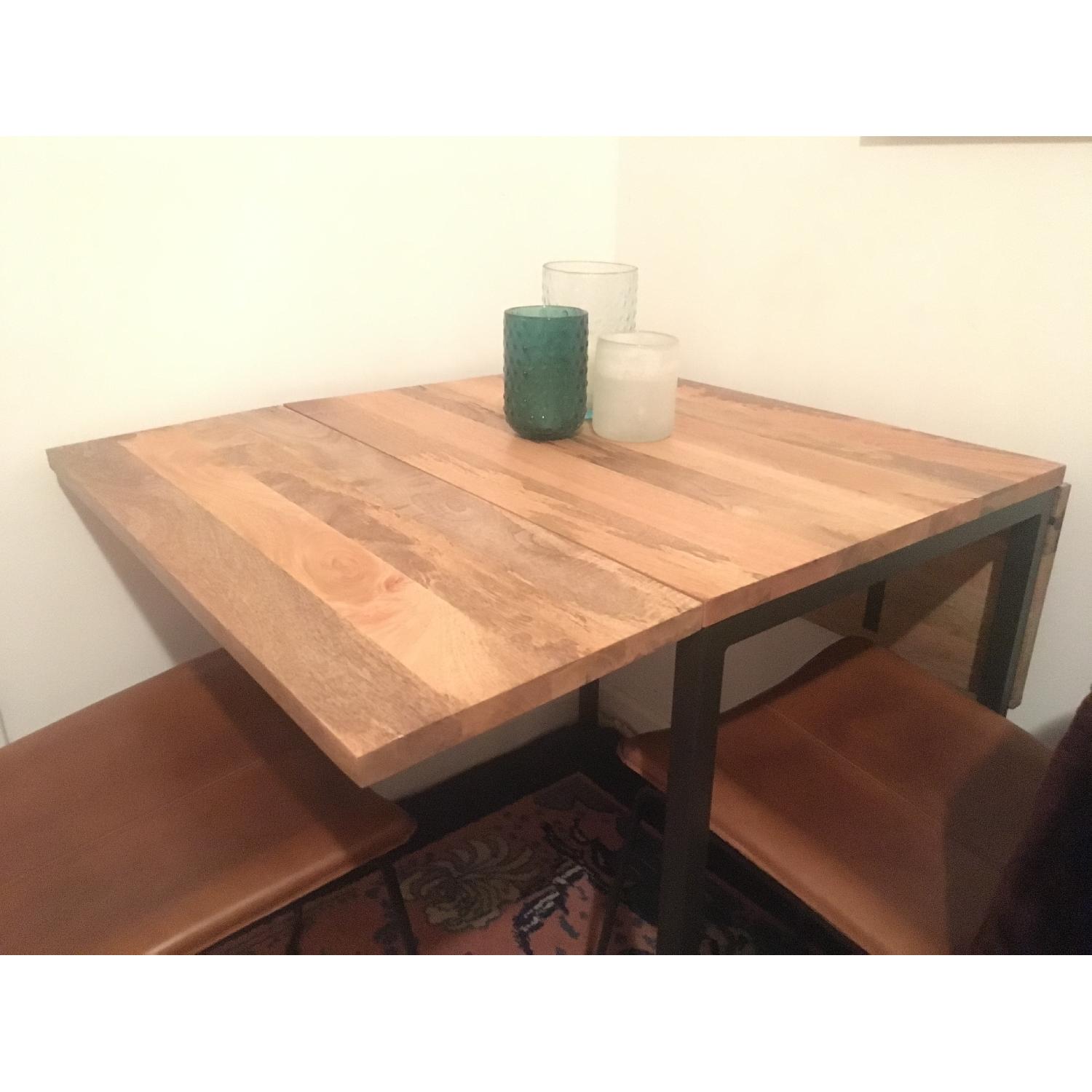 West Elm Box Frame Drop Leaf Expandable Table - image-5