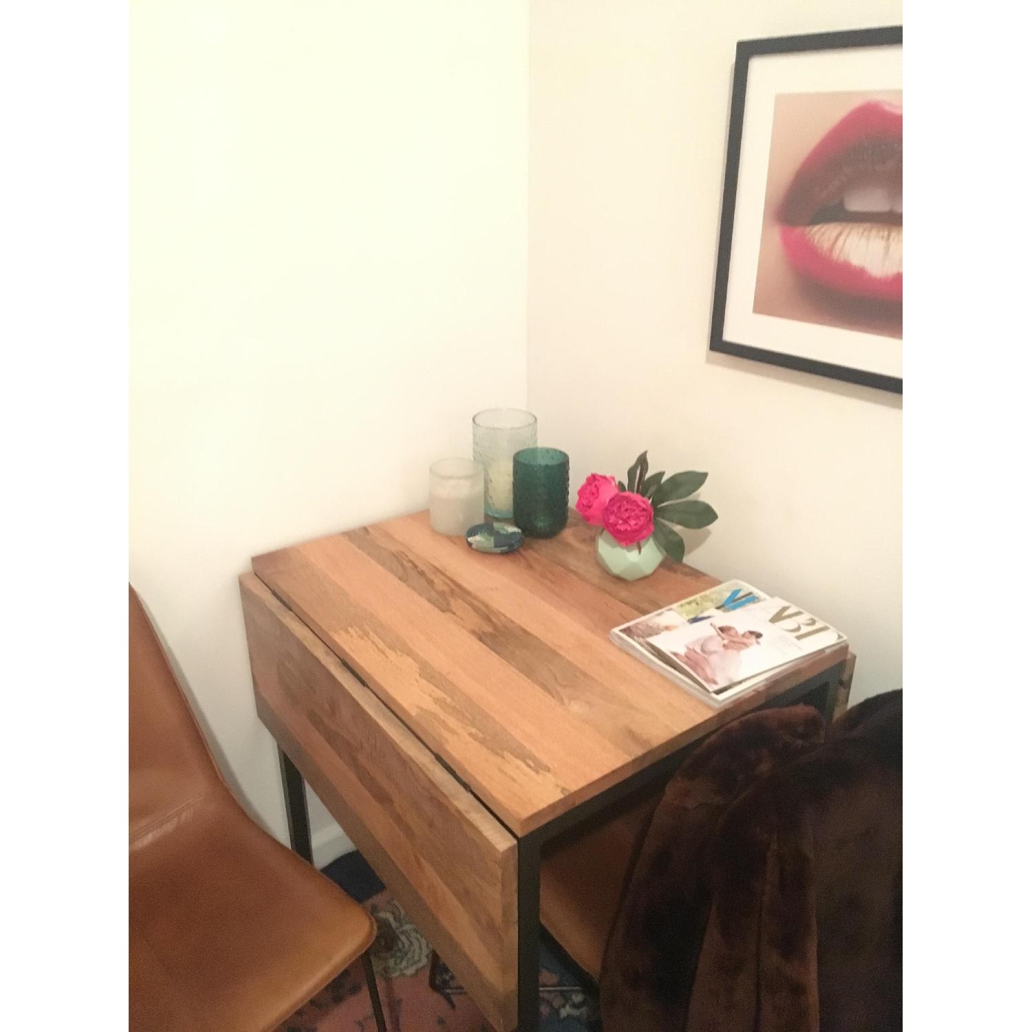 West Elm Box Frame Drop Leaf Expandable Table - image-9