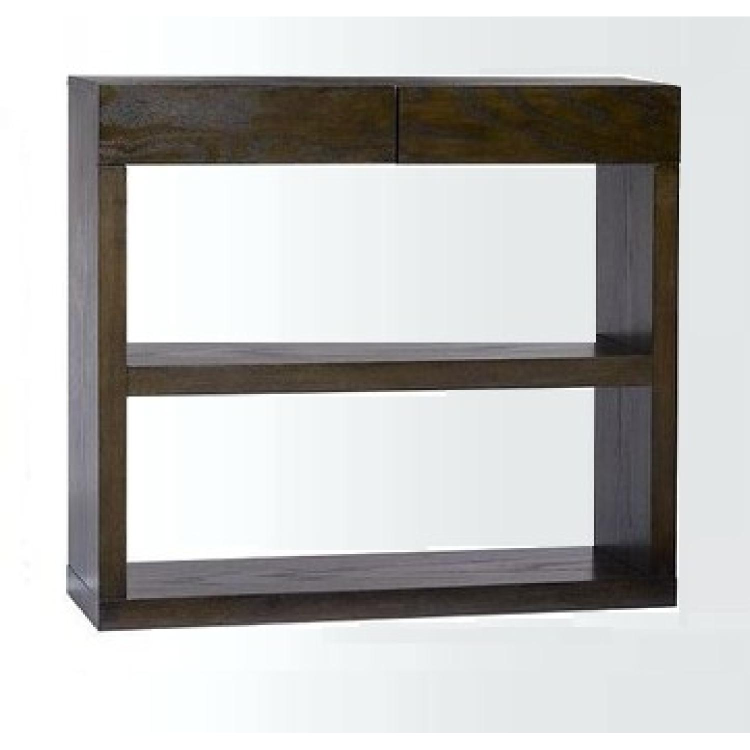 West Elm Chocolate Bookshelf Console AptDeco