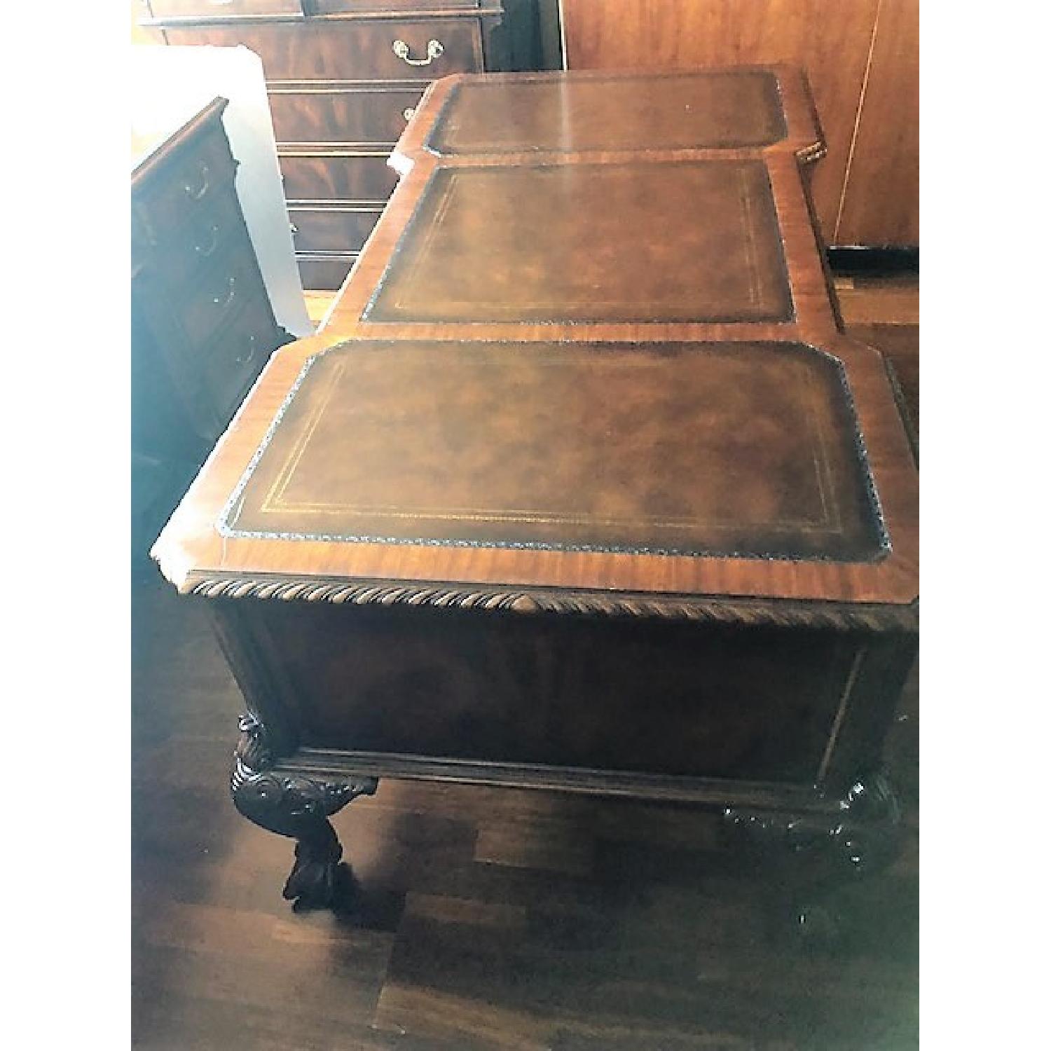 Lloyd Buxton Flame Mahogany Leather Top Executive Desk - image-3