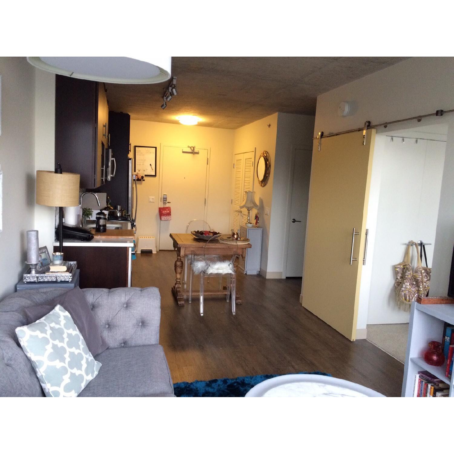 Antique English Oak Barley Twist Draw Leaf Pub Table - image-9