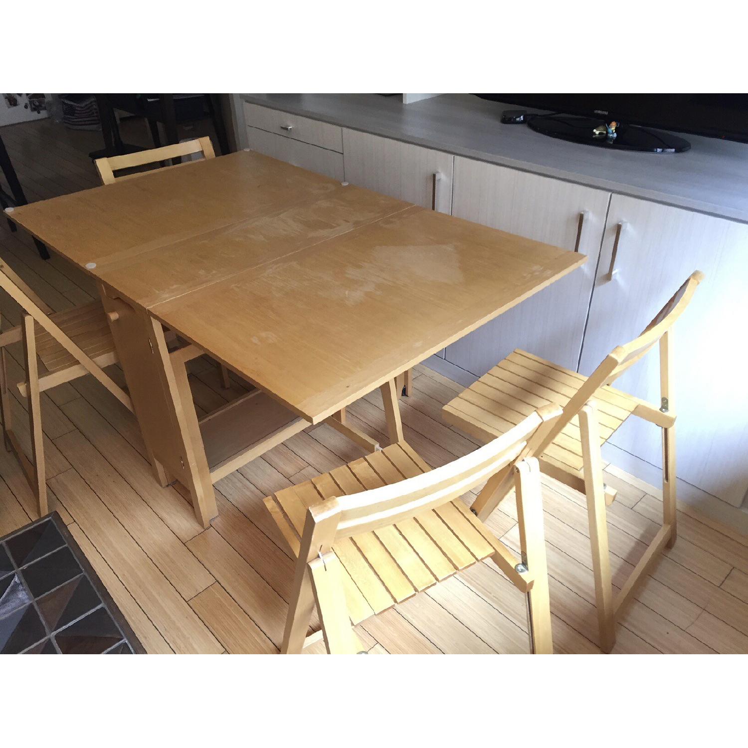 MidCentury Modern DropLeaf Table w/ 4 Chairs AptDeco