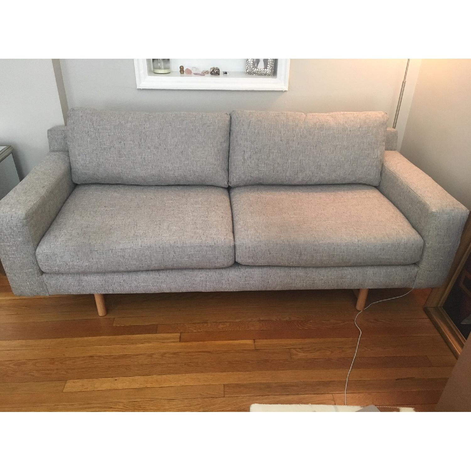 West Elm Eddy Sofa in Deco Weave, Feather Gray - image-1