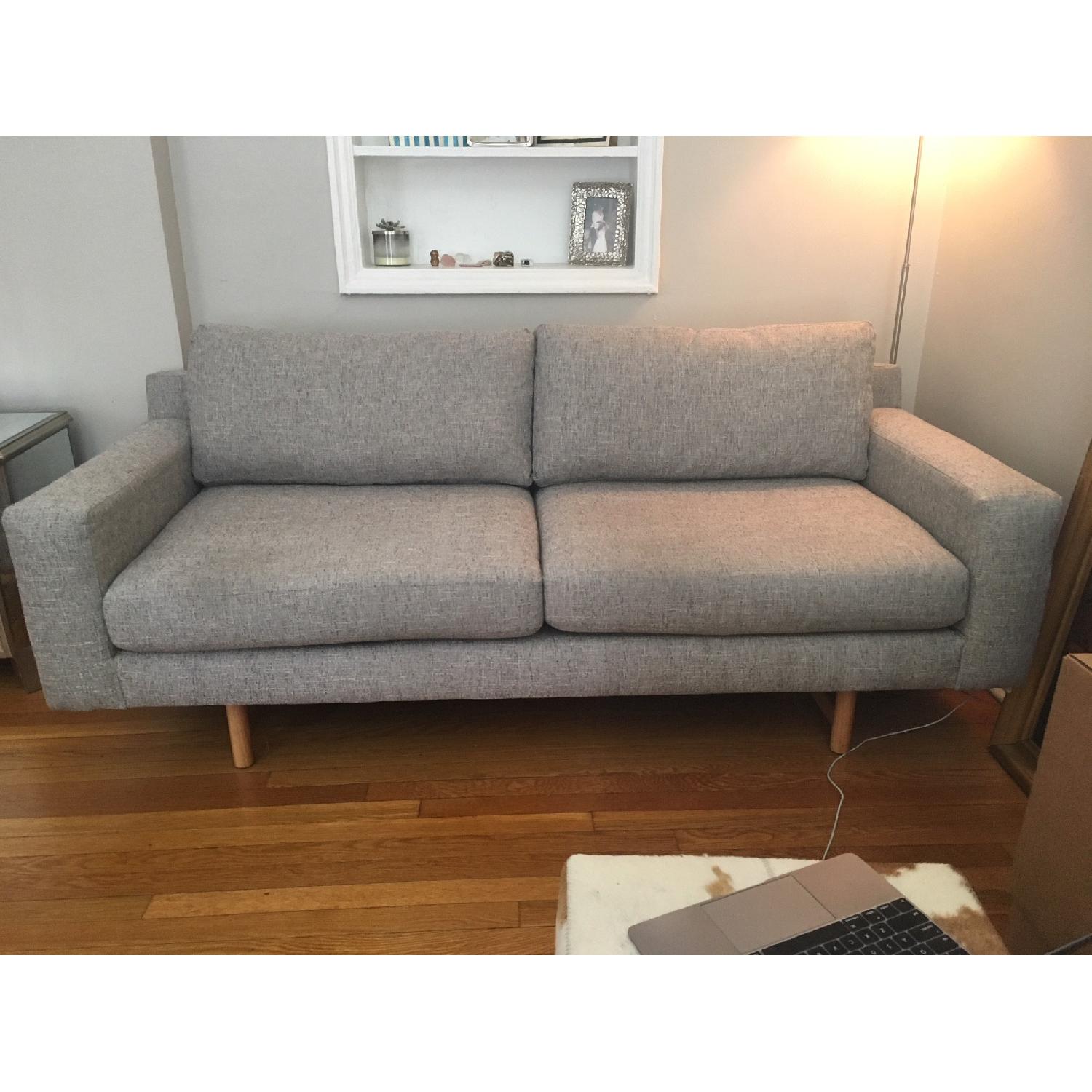 West Elm Eddy Sofa in Deco Weave, Feather Gray - image-2