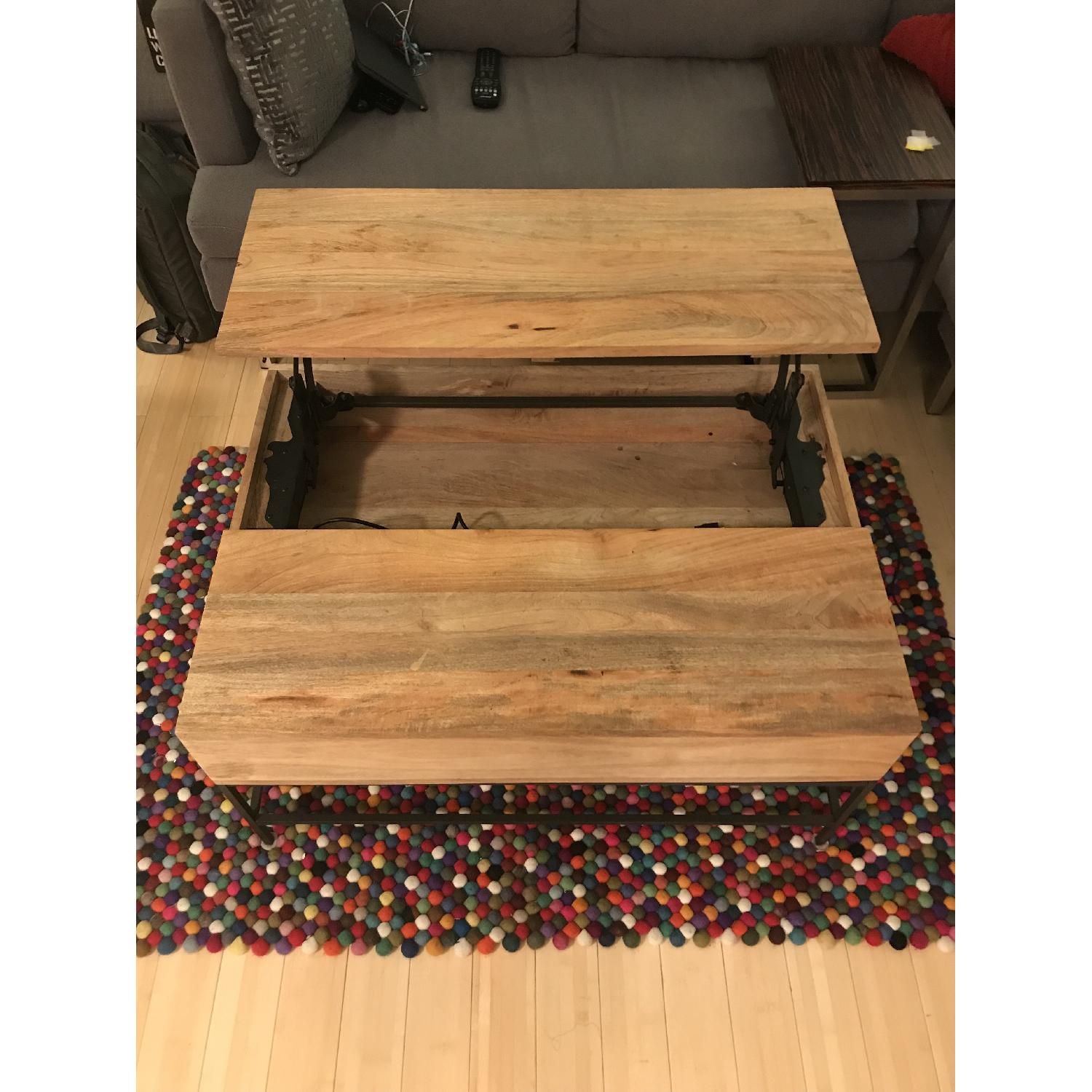 West Elm Small Industrial Storage Coffee Table in Raw Mango - image-2