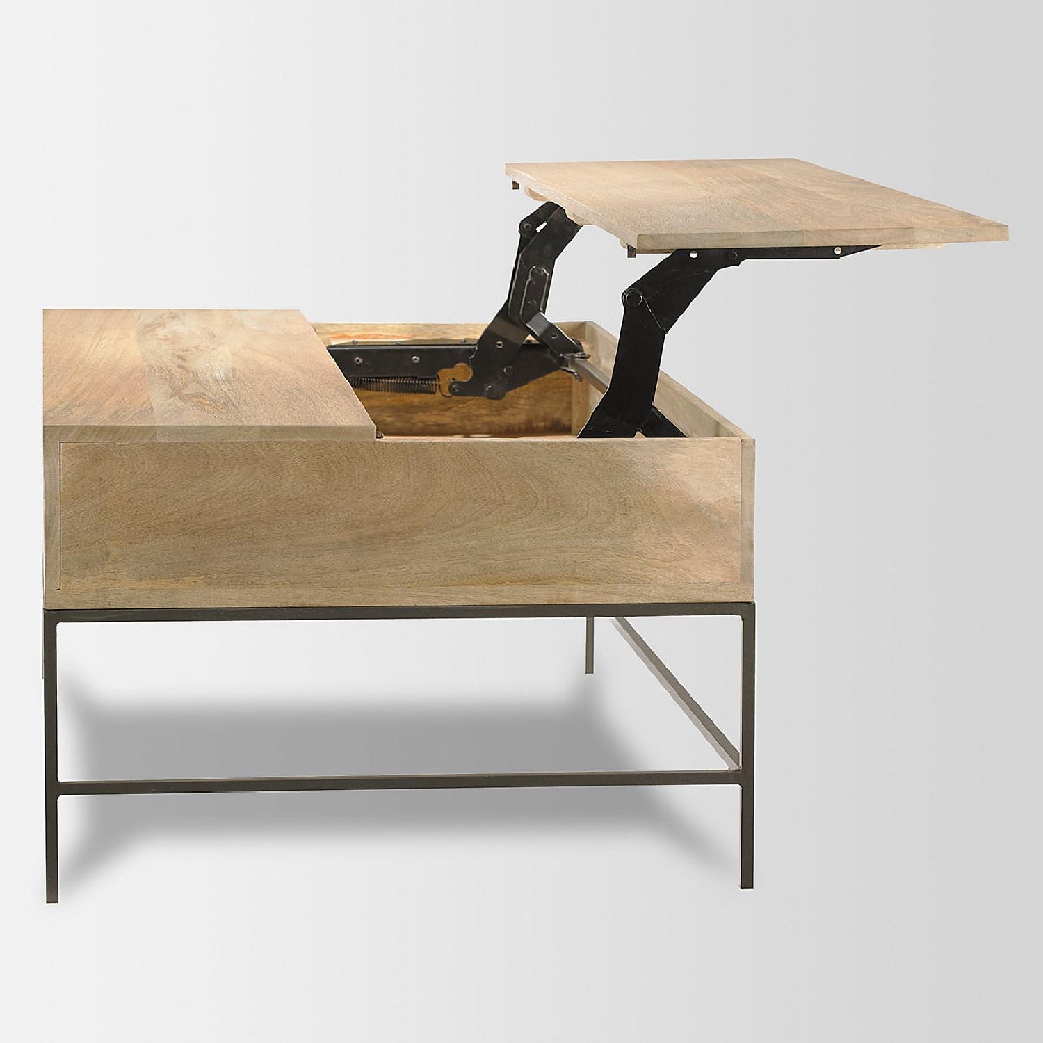West Elm Small Industrial Storage Coffee Table in Raw Mango - image-4