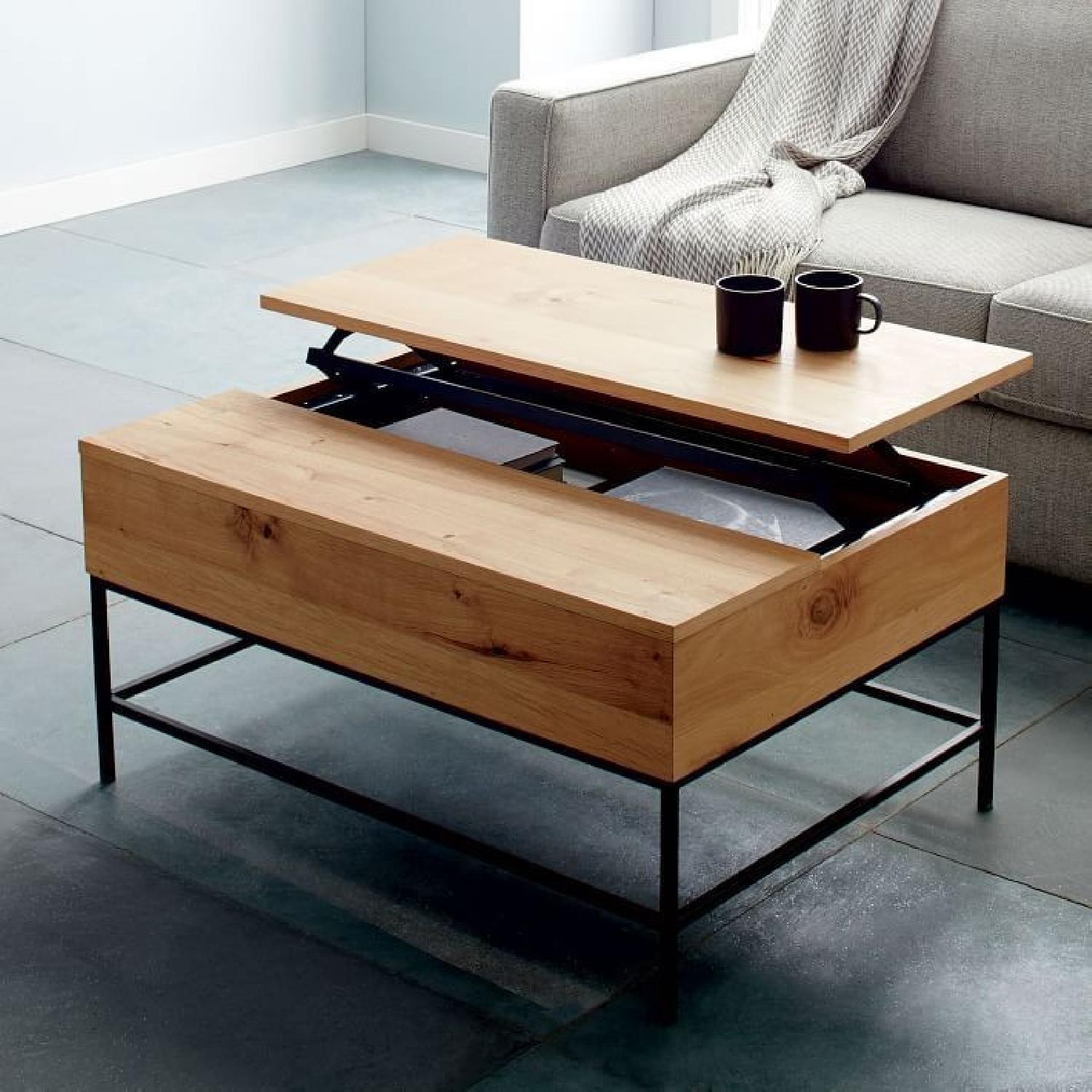 West Elm Small Industrial Storage Coffee Table in Raw Mango - image-5
