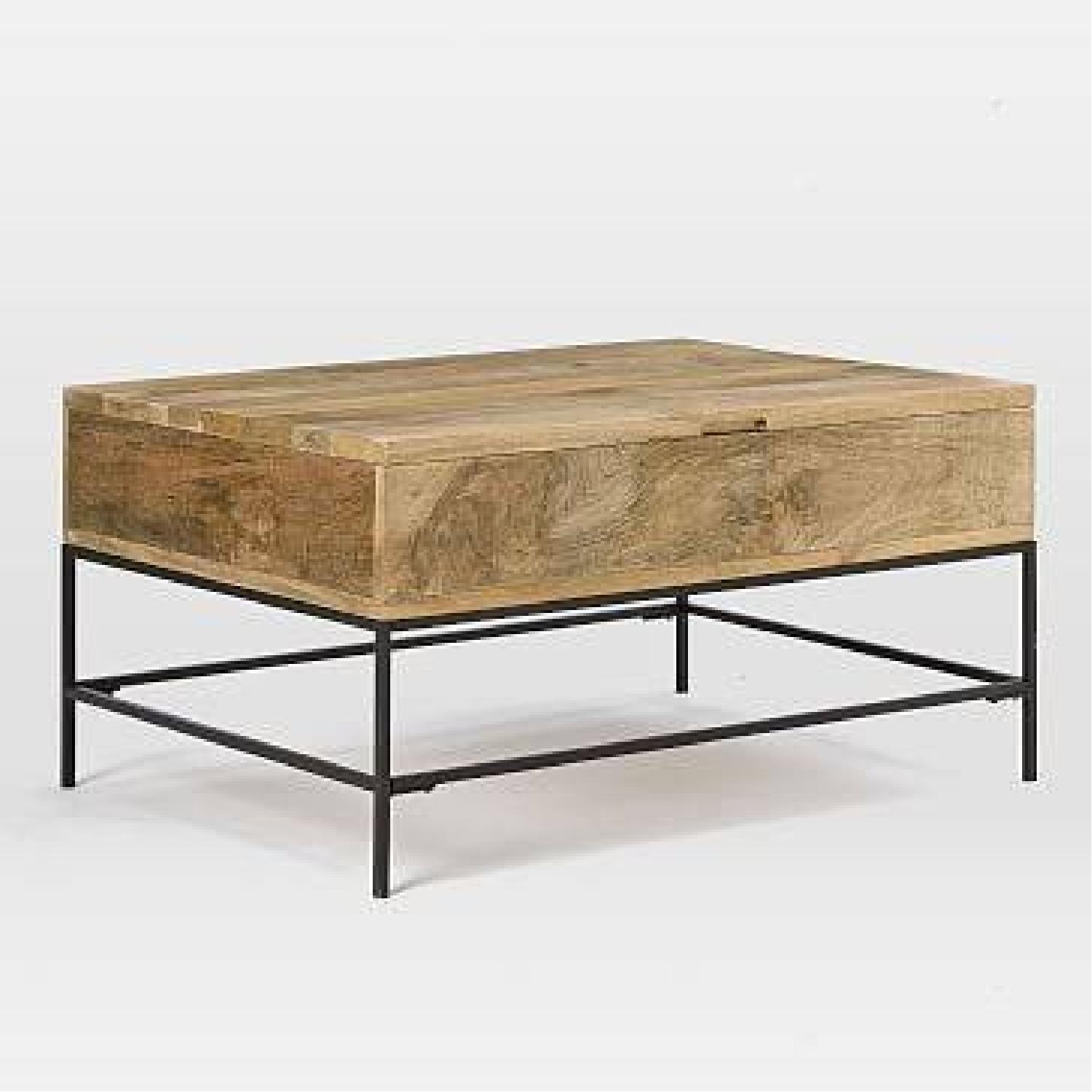 West Elm Small Industrial Storage Coffee Table in Raw Mango - image-0