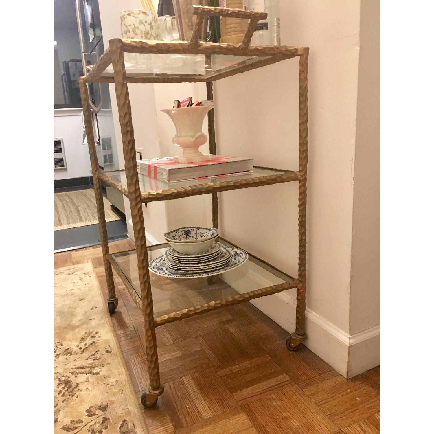 HomeGoods Metal & Glass Bar Cart - image-1