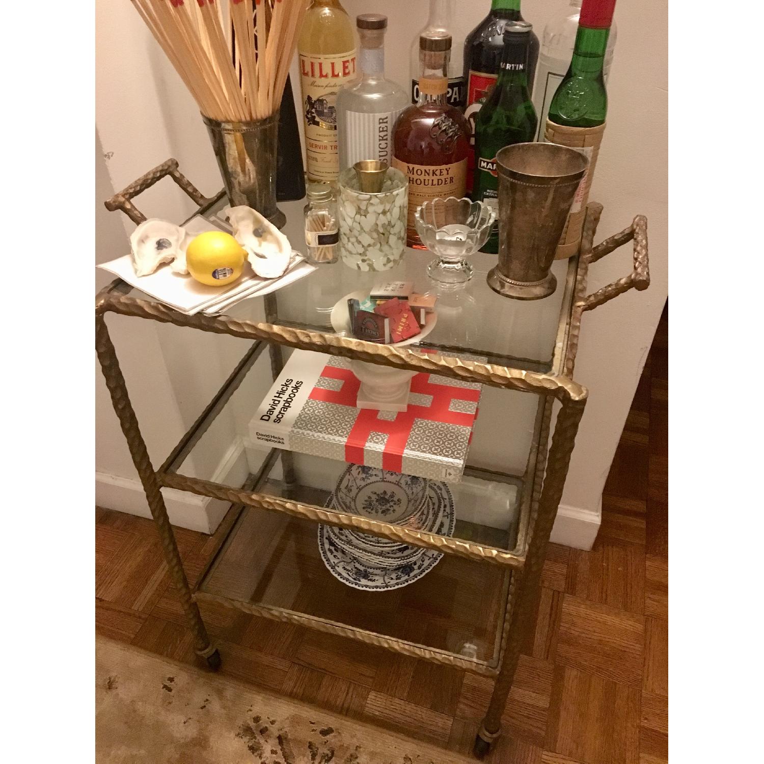 HomeGoods Metal & Glass Bar Cart - image-2