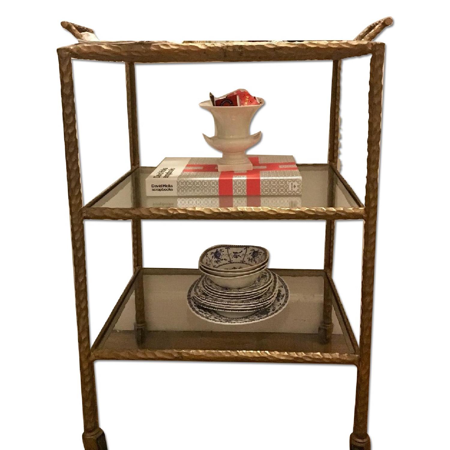 HomeGoods Metal & Glass Bar Cart - image-5