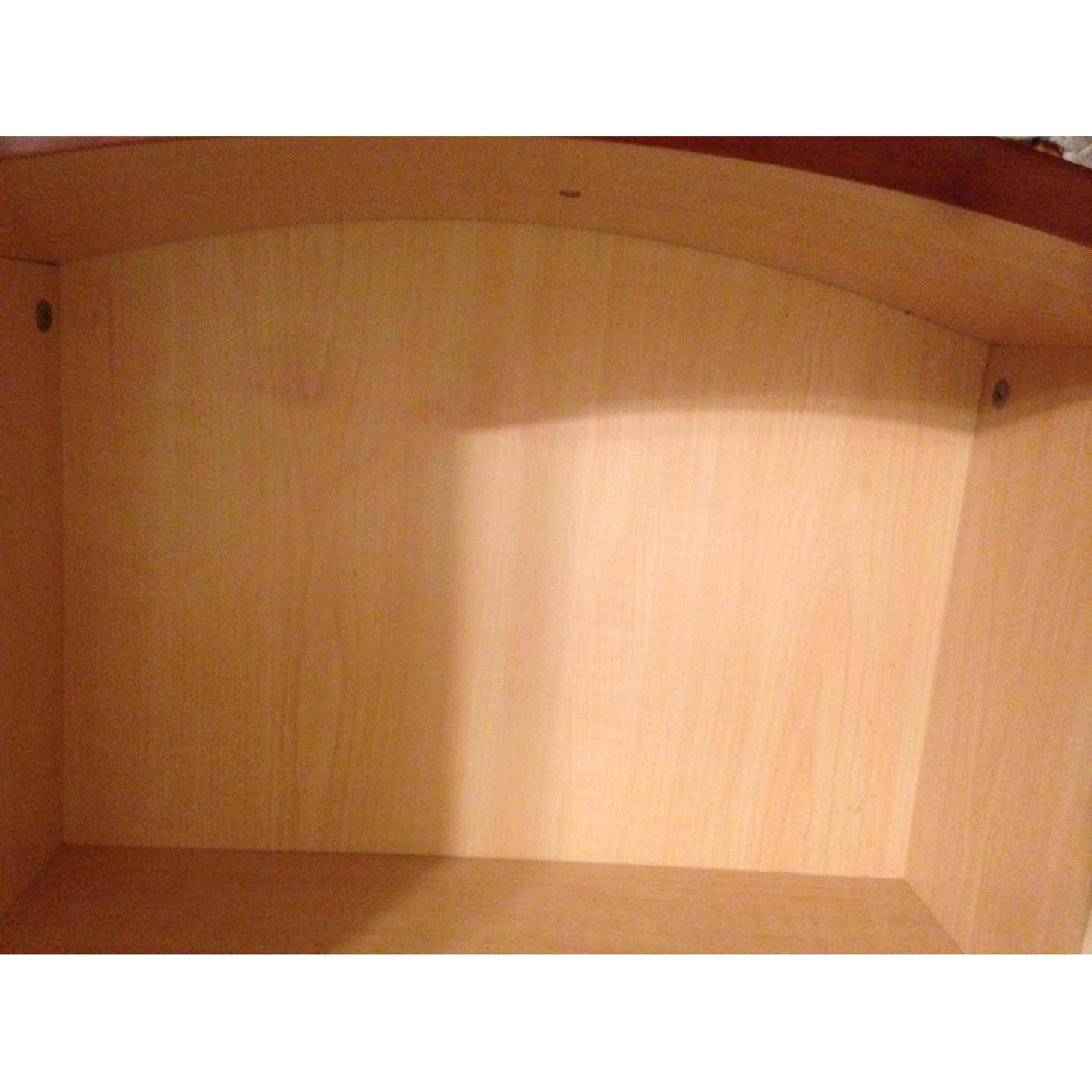 Modern Wood & Frosted Glass Top 3-Drawer Nightstand - image-7