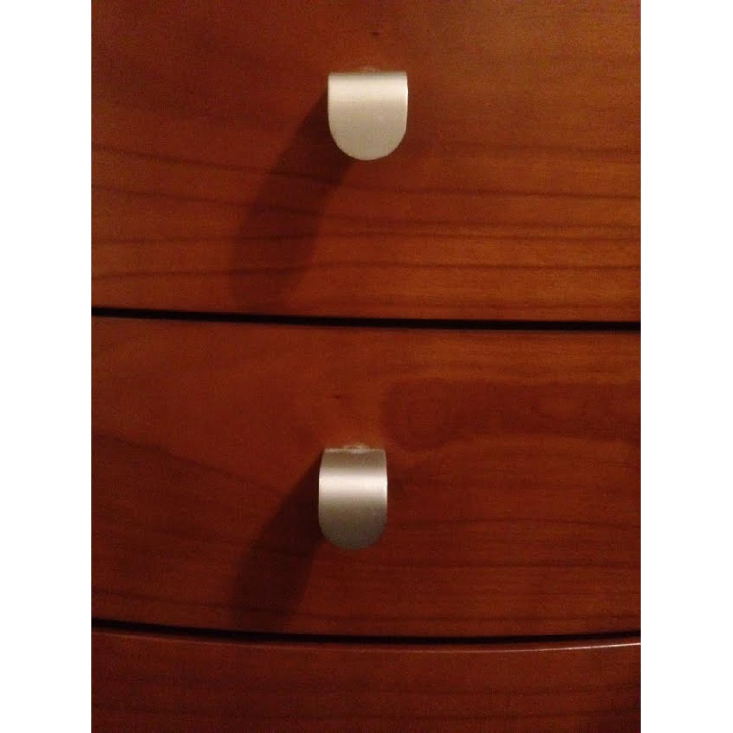 Modern Wood & Frosted Glass Top 3Drawer Nightstand AptDeco