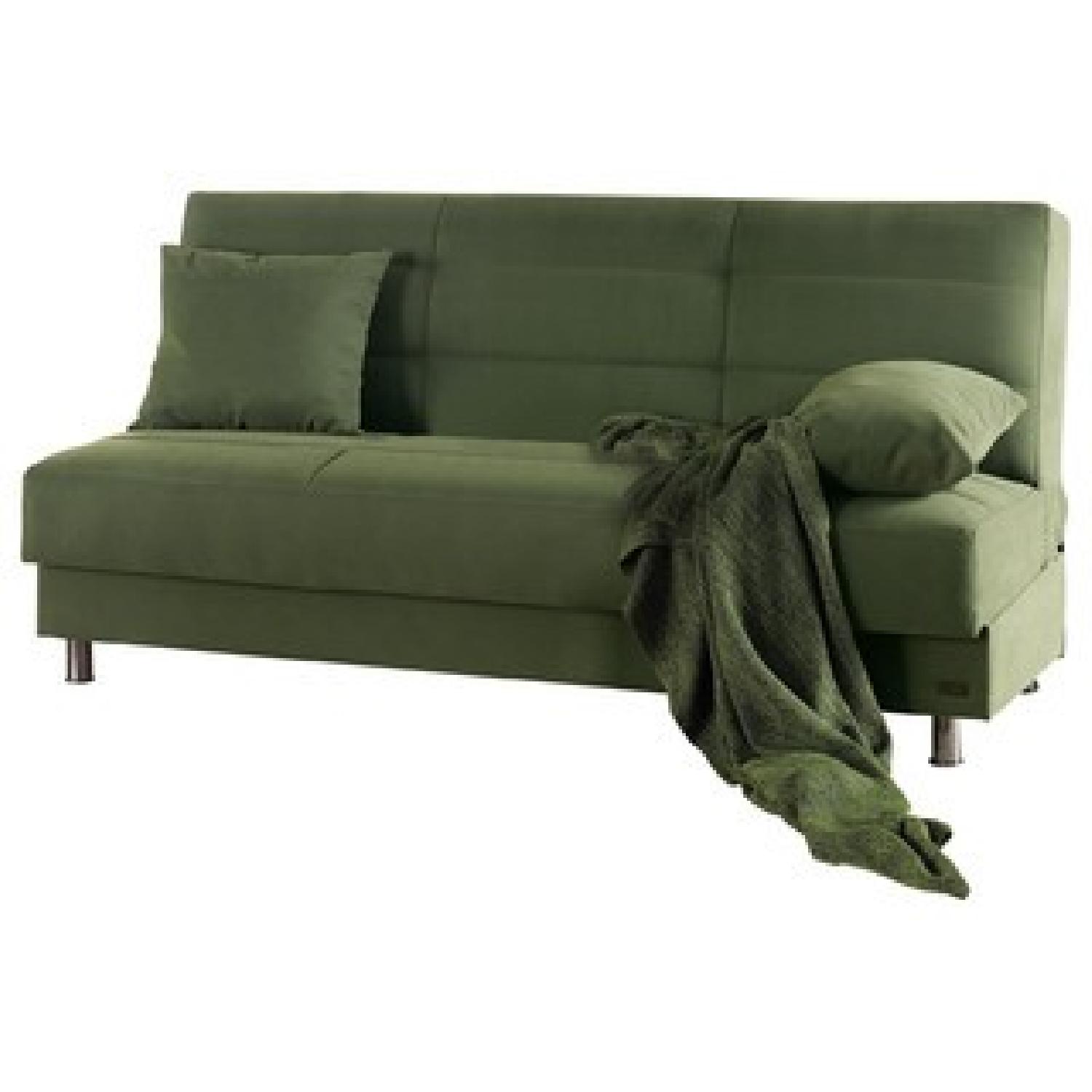 Contemporary Green Convertible Sofa Bed - image-0