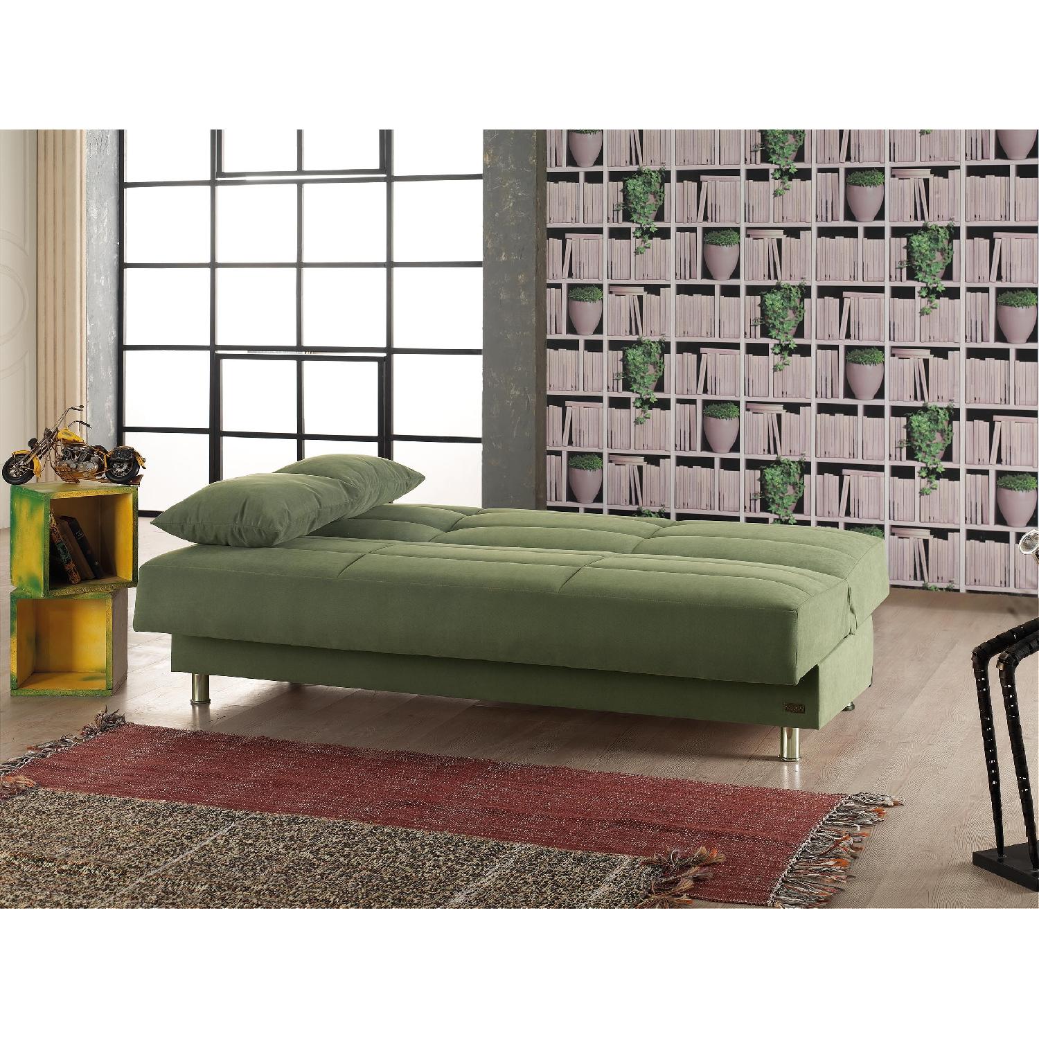 Contemporary Green Convertible Sofa Bed AptDeco