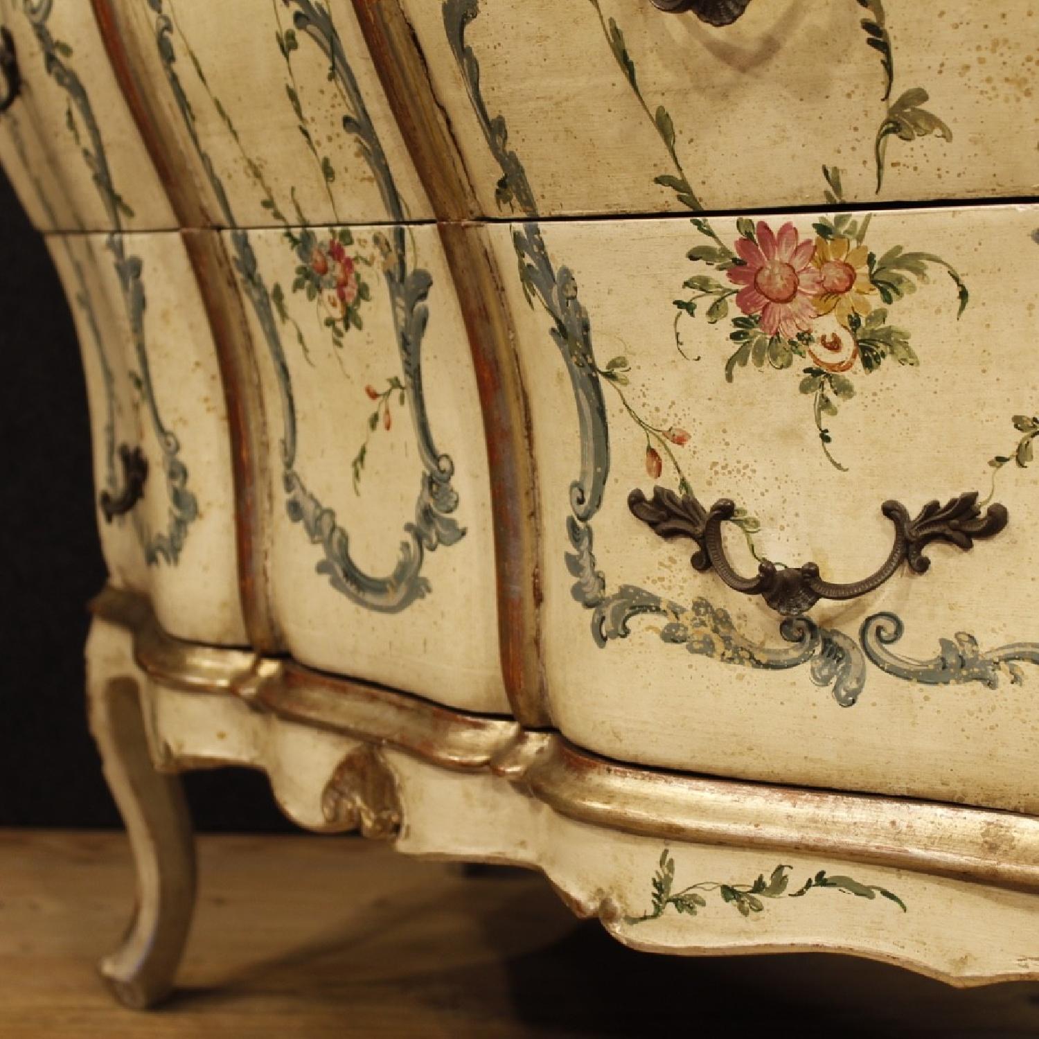 Venetian Dresser in Lacquered Silvered & Painted Wood - image-4