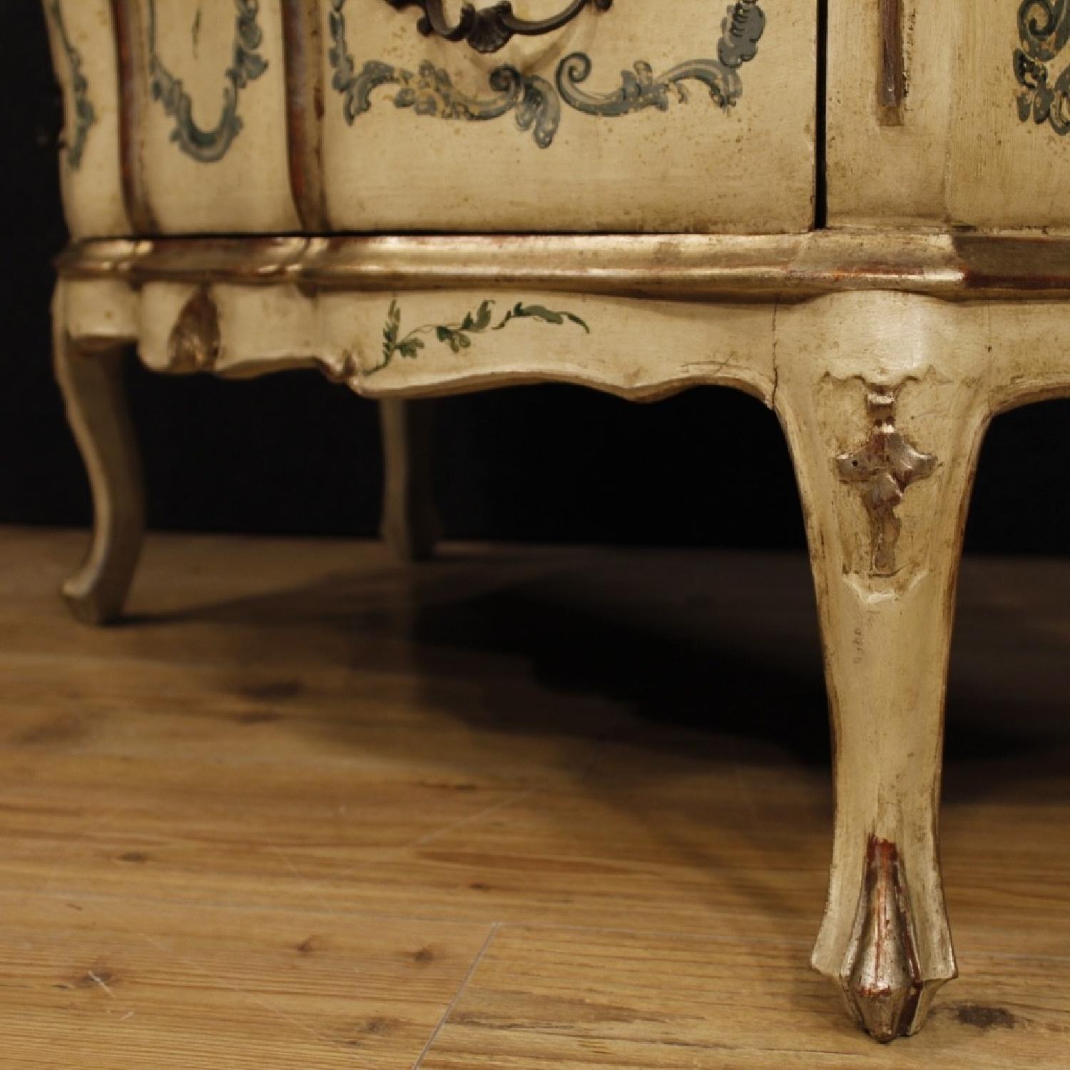 Venetian Dresser in Lacquered Silvered & Painted Wood - image-5