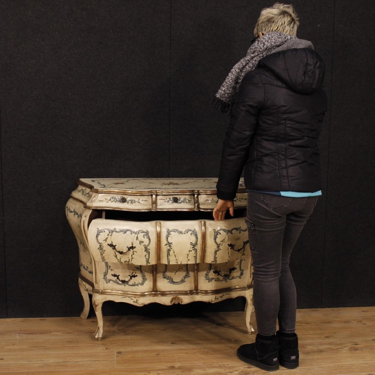 Venetian Dresser in Lacquered Silvered & Painted Wood - image-12