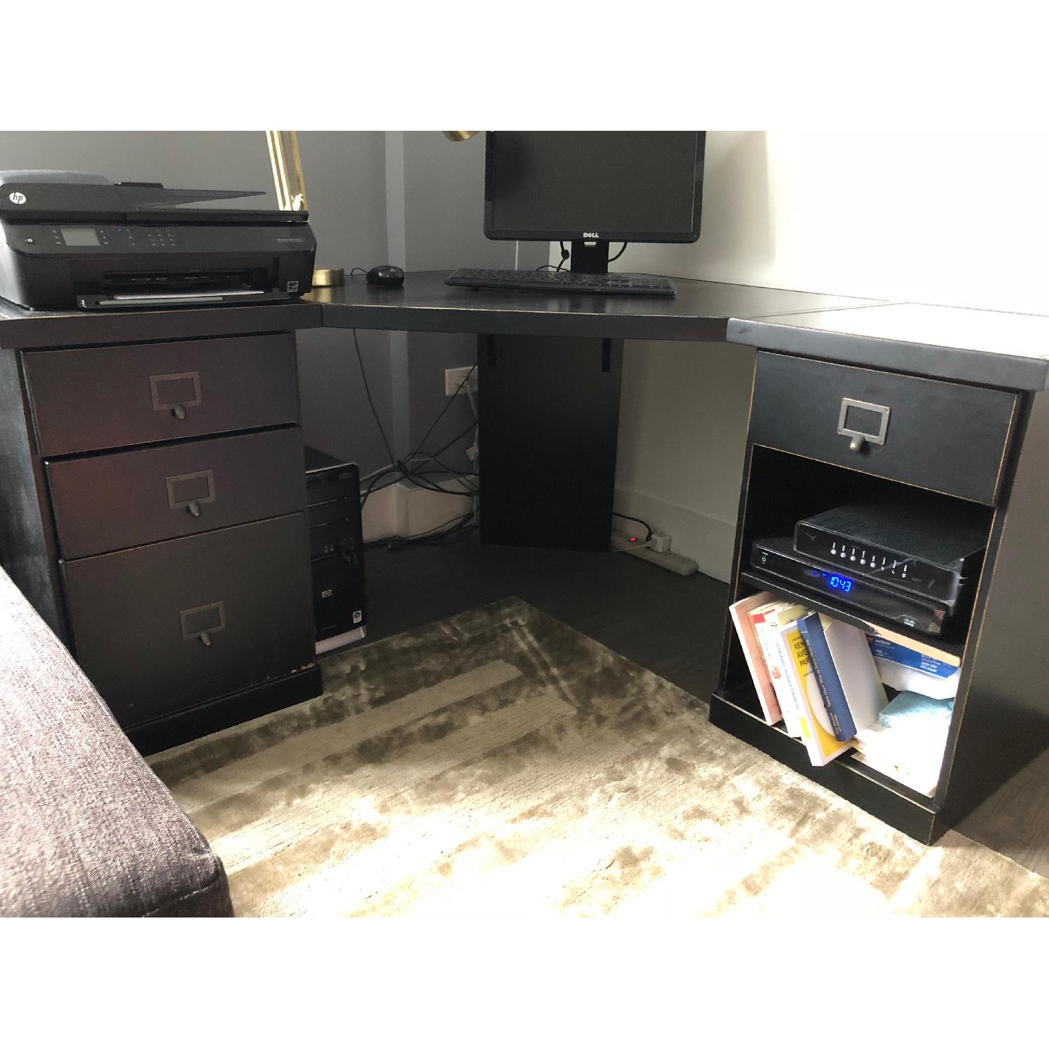 Ballard Designs Corner Desk in Black AptDeco