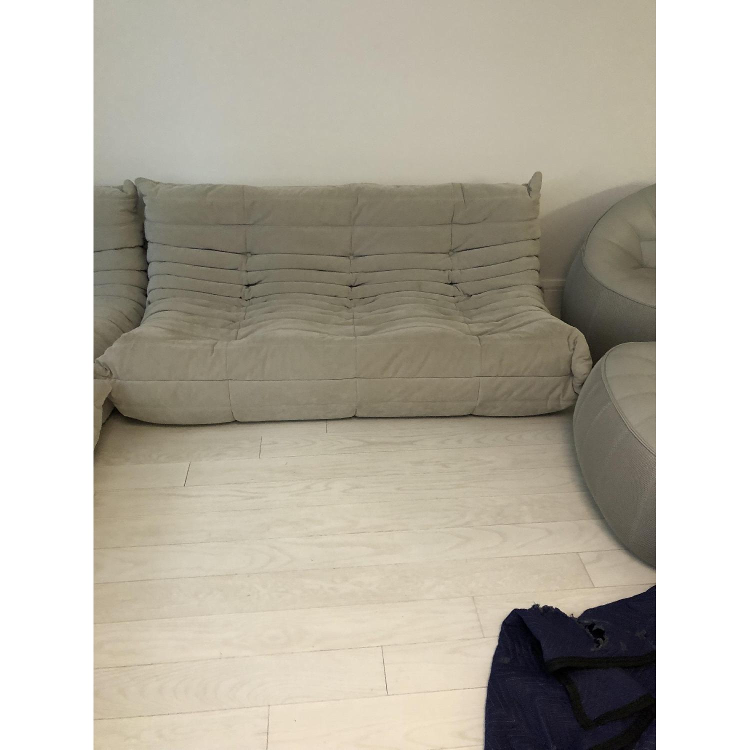 Ligne Roset Togo 3 Piece Sectional in Alcantara Light Grey - image-1