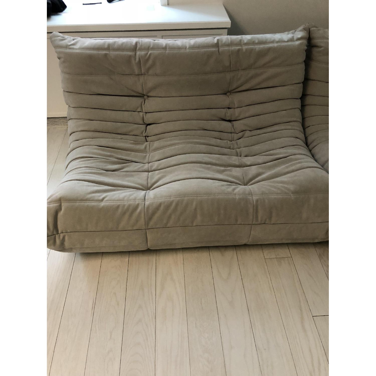 Ligne Roset Togo 3 Piece Sectional in Alcantara Light Grey - image-2