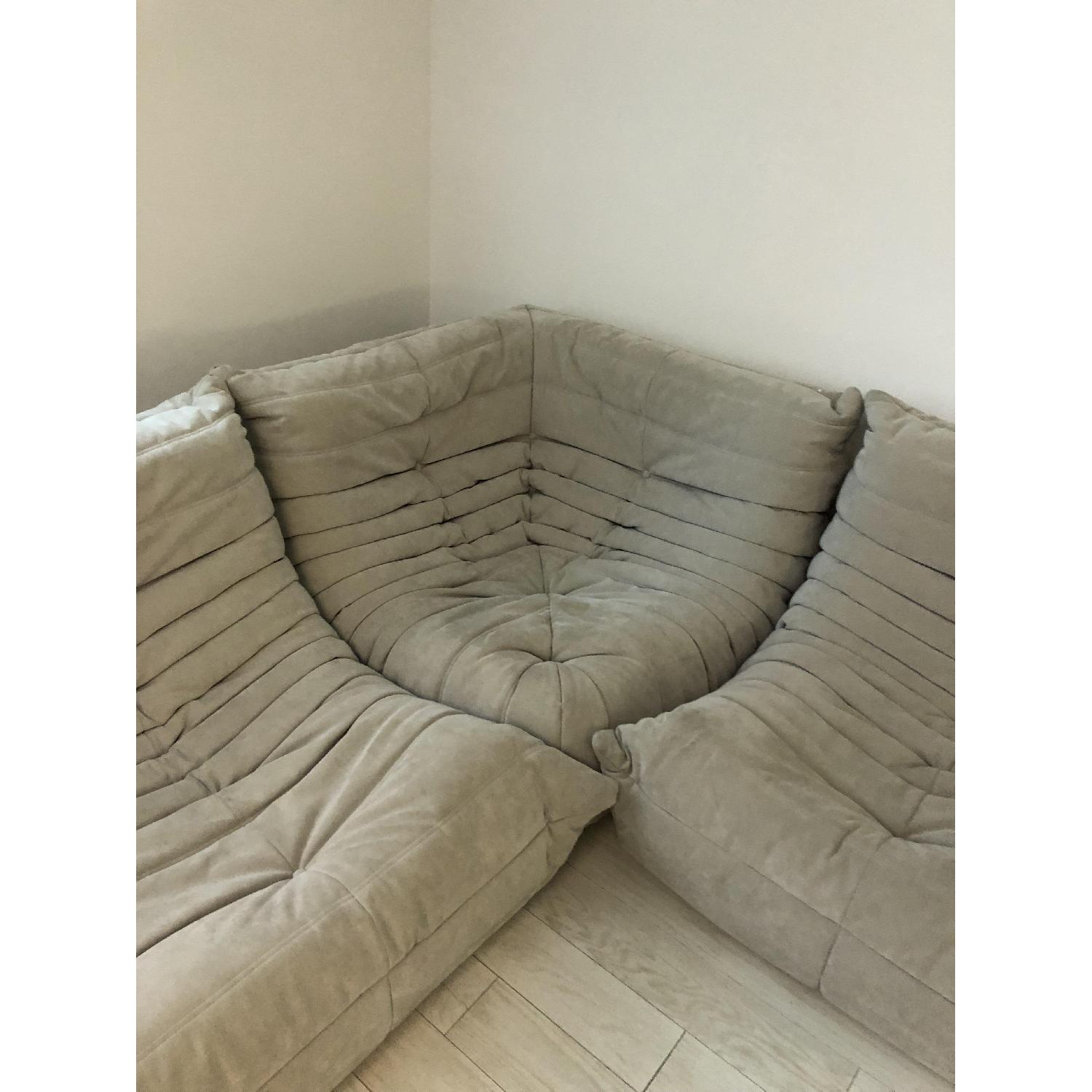 Ligne Roset Togo 3 Piece Sectional in Alcantara Light Grey - image-3