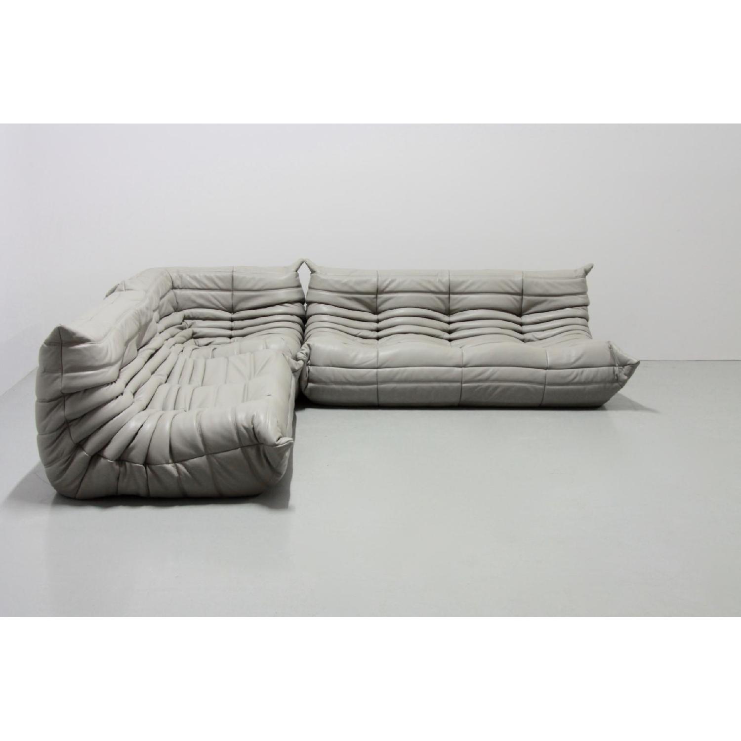 Ligne Roset Togo 3 Piece Sectional in Alcantara Light Grey - image-4