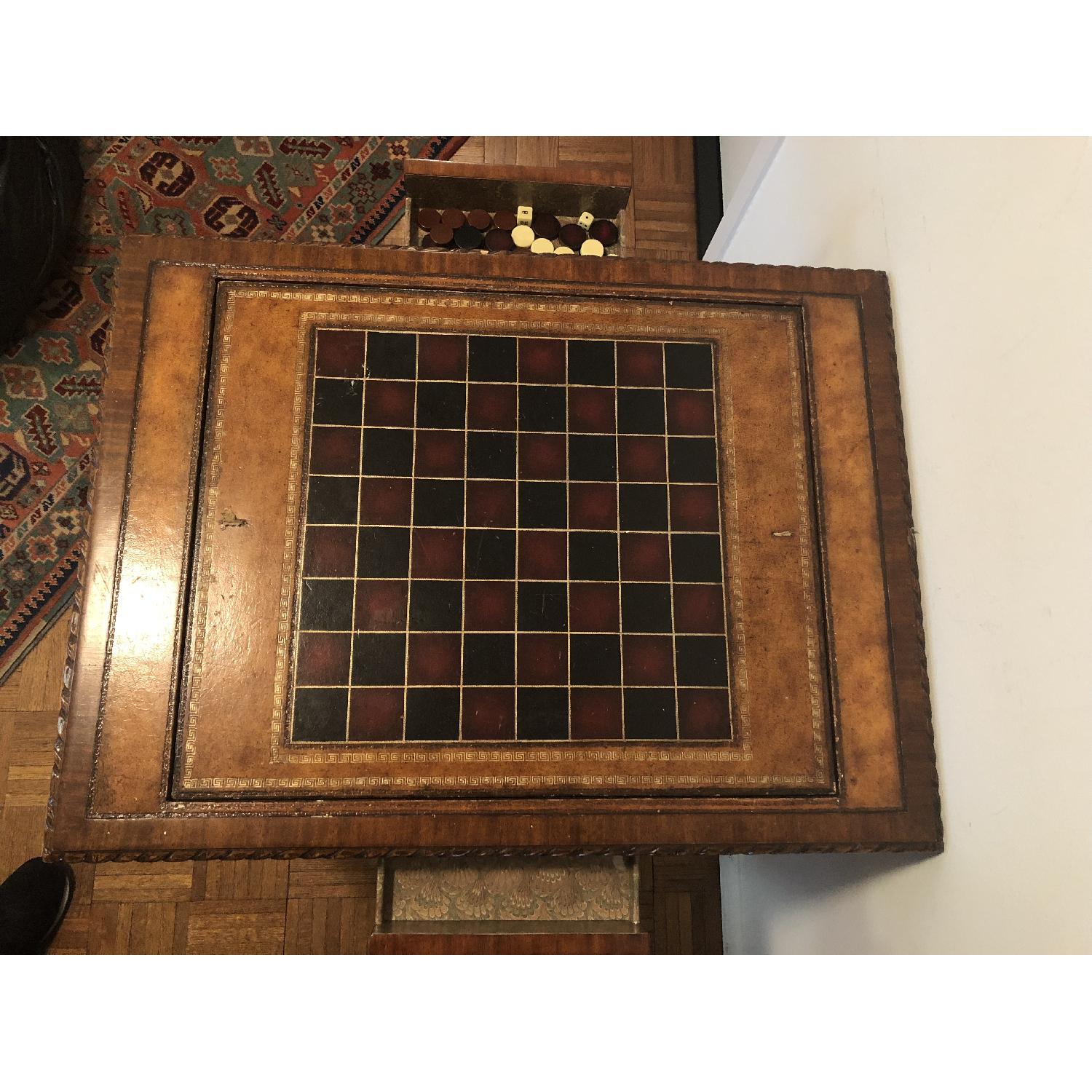 Maitland Smith Checkers/Backgammon Game Table - AptDeco