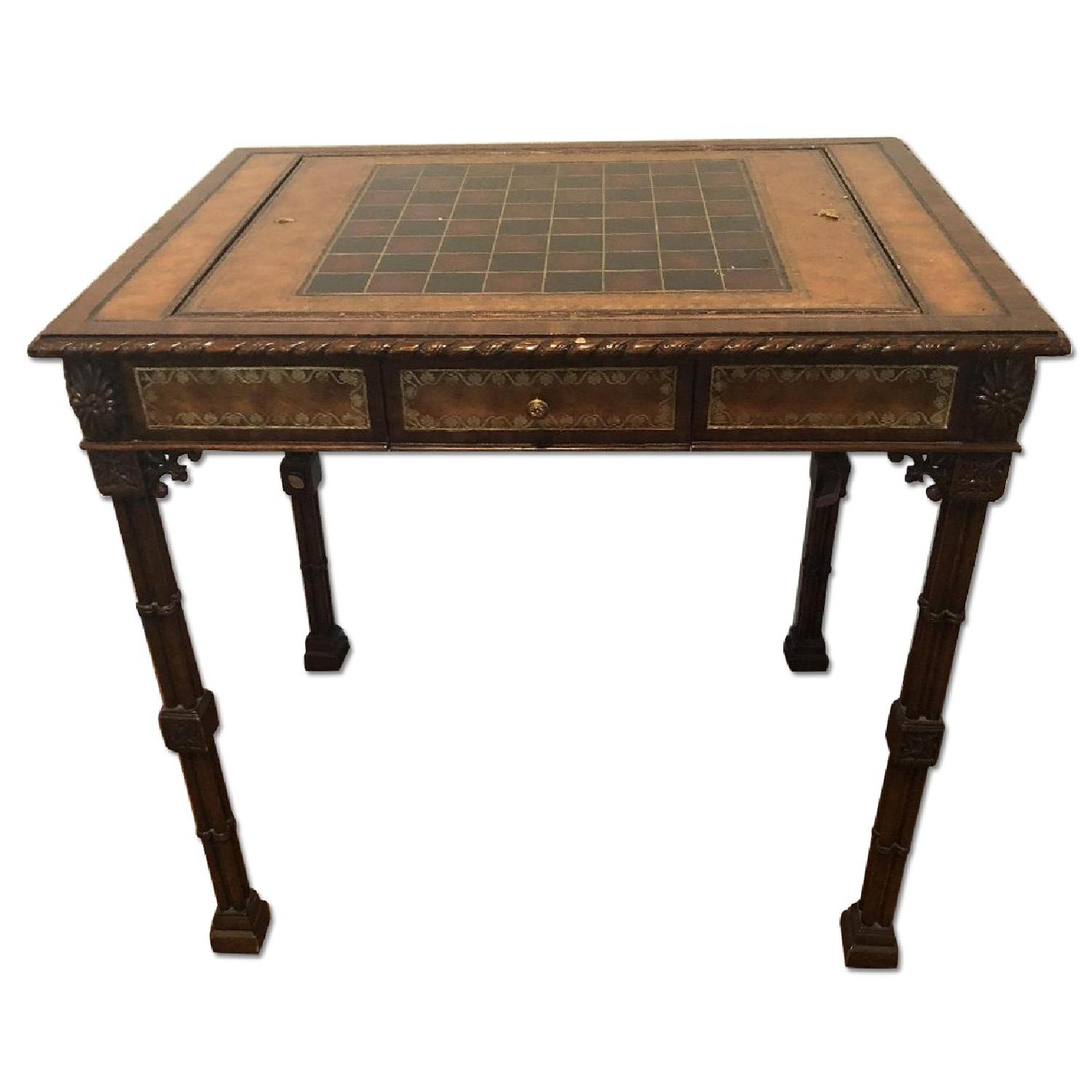 Maitland Smith Checkers/Backgammon Game Table - AptDeco