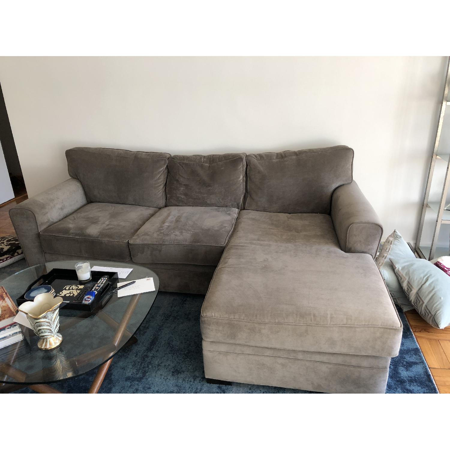 Raymour & Flanigan Artemis II Grey Sectional Sofa w/ Chaise - image-1