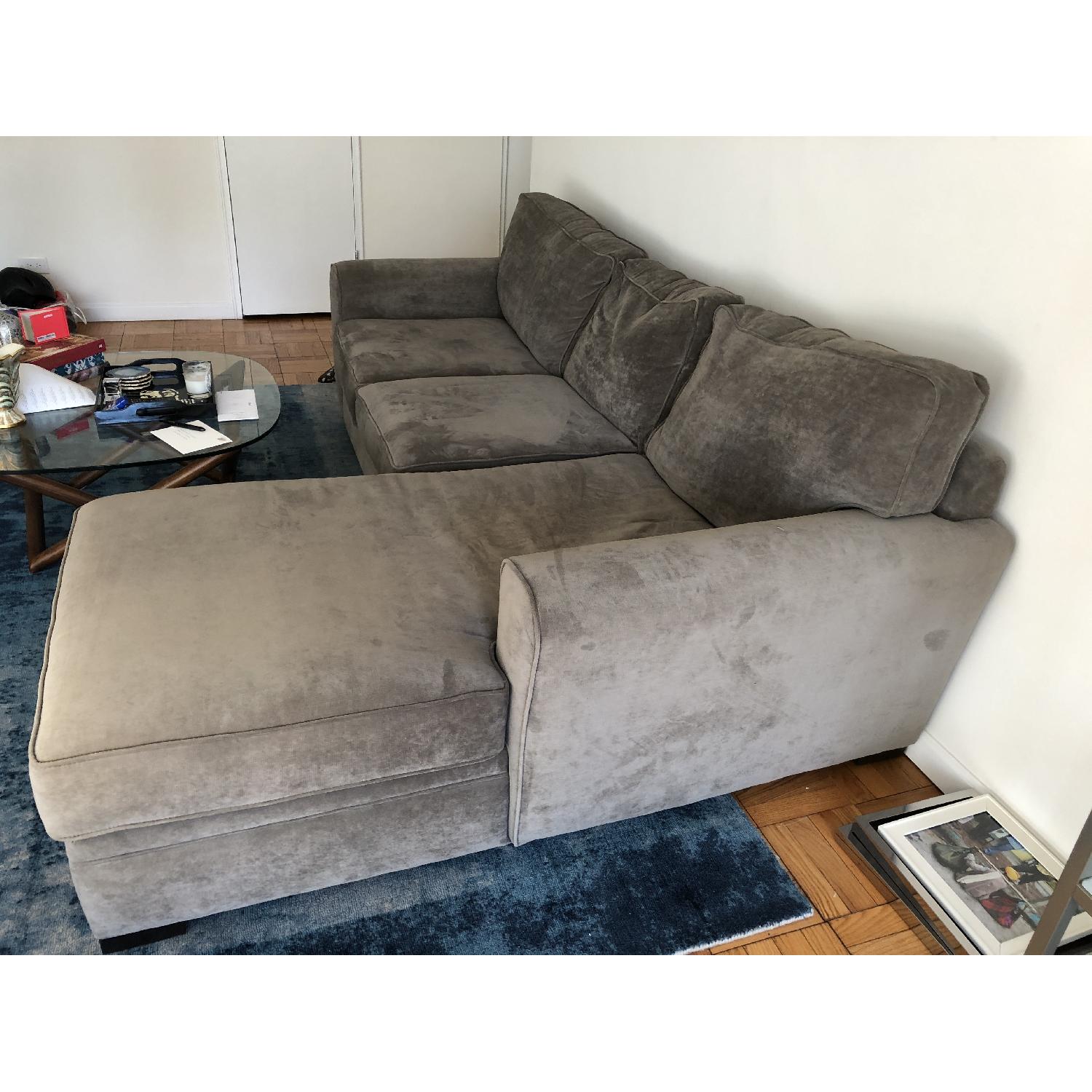 Raymour & Flanigan Artemis II Grey Sectional Sofa w/ Chaise - image-2