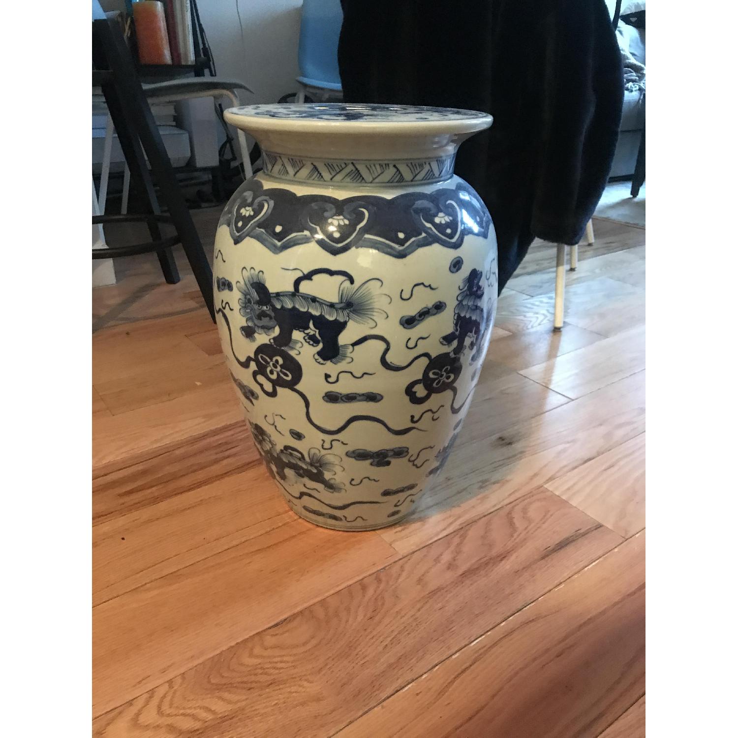 Antique Blue & White Chinese Porcelain Garden Stool - image-2