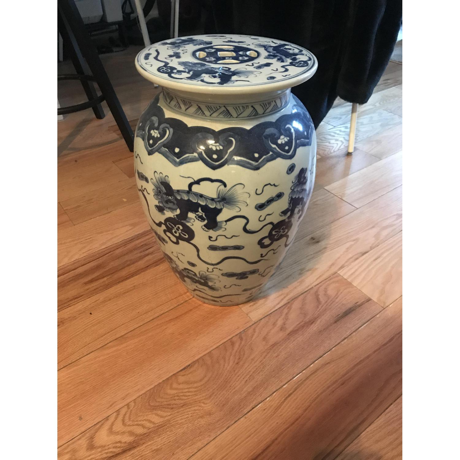 Antique Blue & White Chinese Porcelain Garden Stool - image-4
